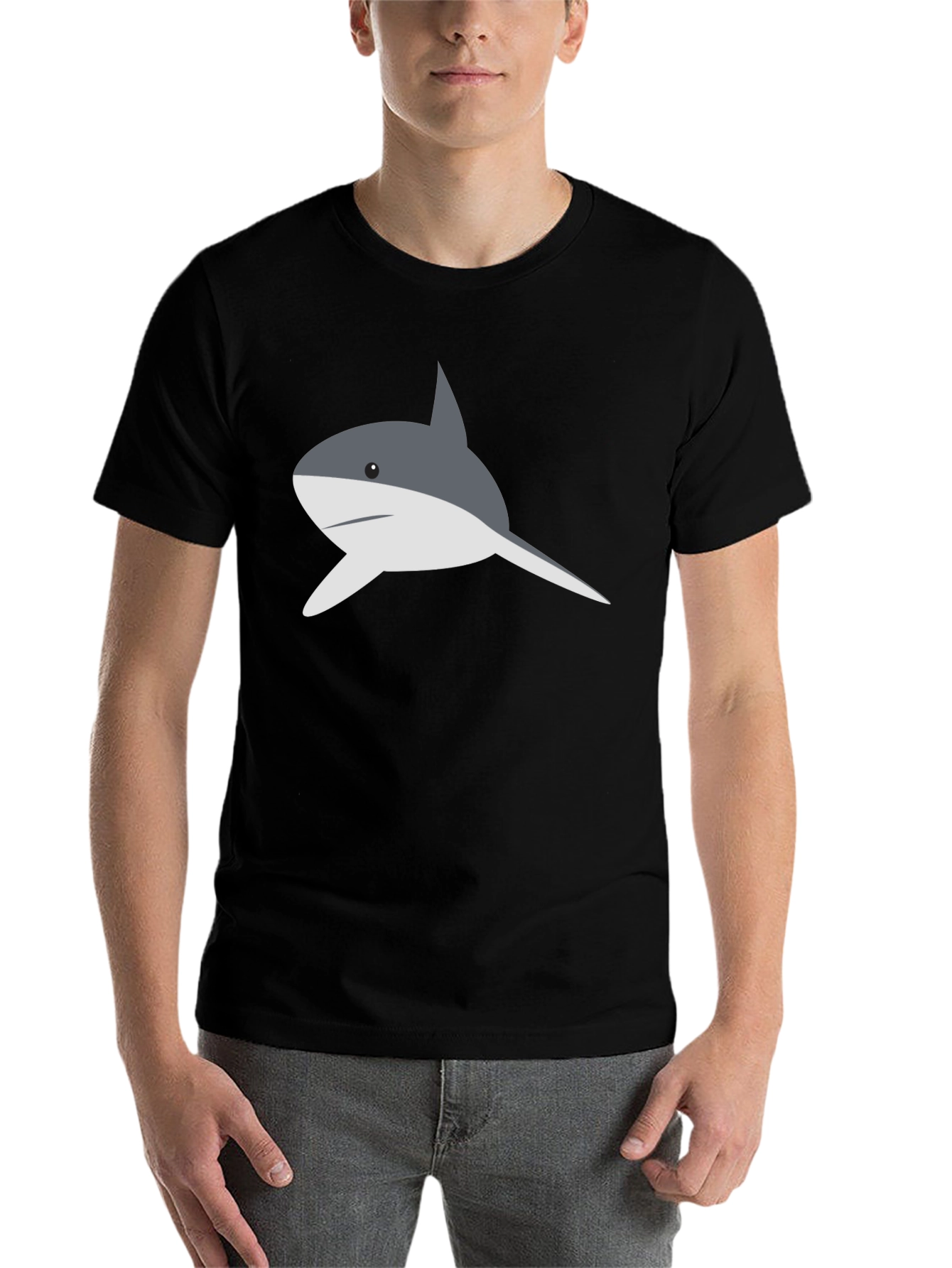 Black Shark Graphic T-Shirt - Men's Black Tee view 7