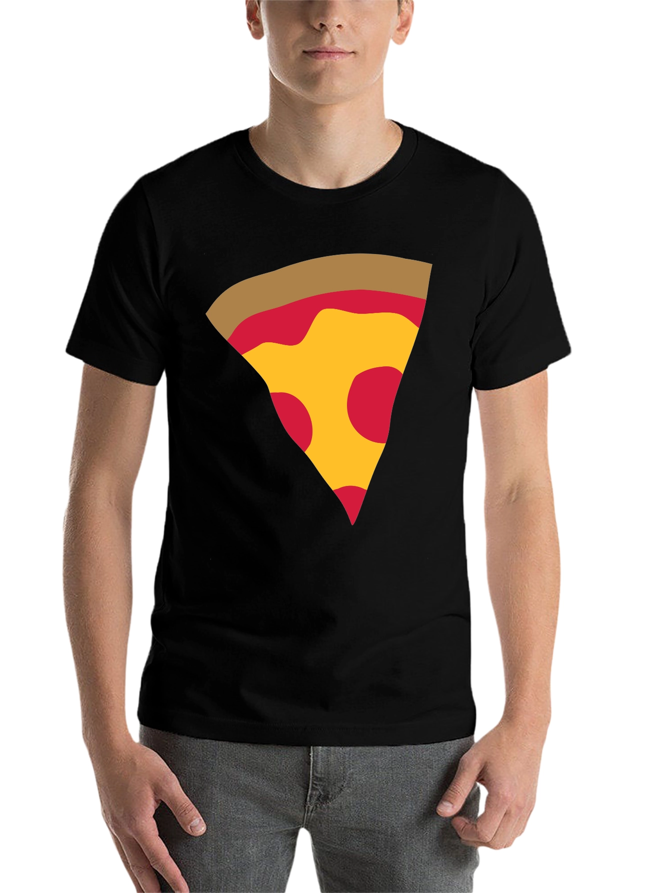 Black Pizza Slice Graphic T-Shirt view 7