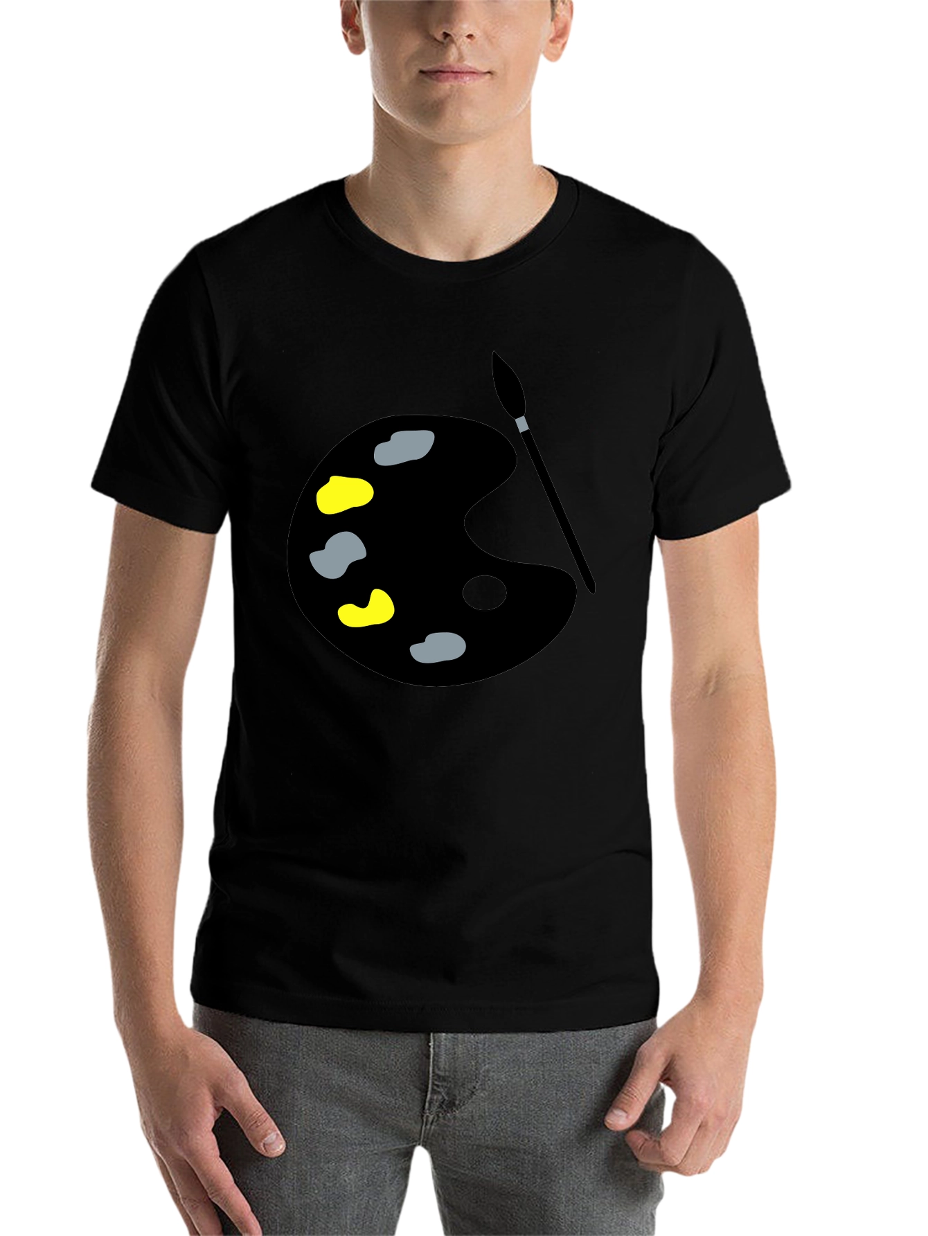Black Artist Palette Graphic Tee - Black Cotton Comfort view 7