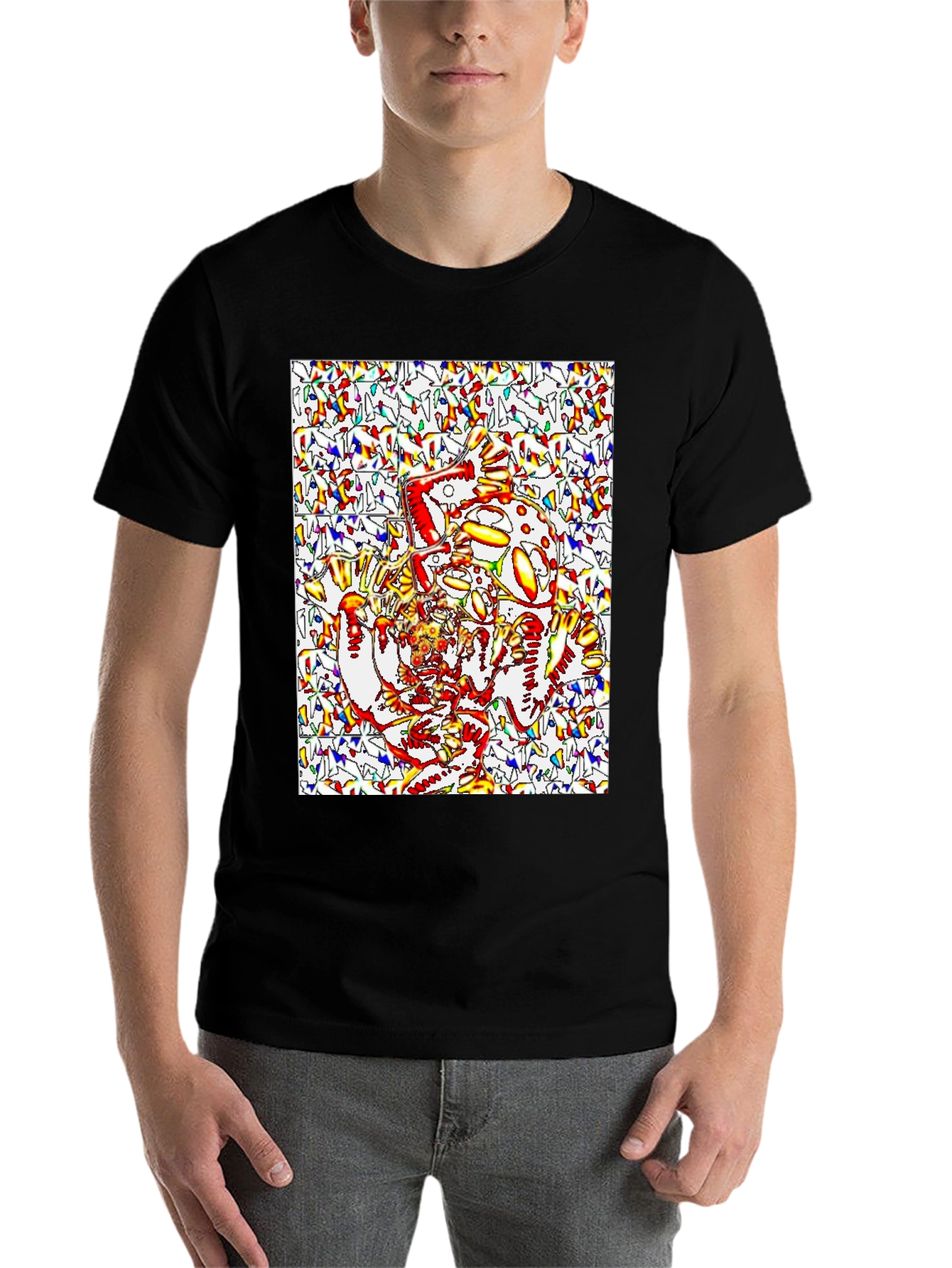 Black Psychedelic Creature Graphic Tee - Black view 7