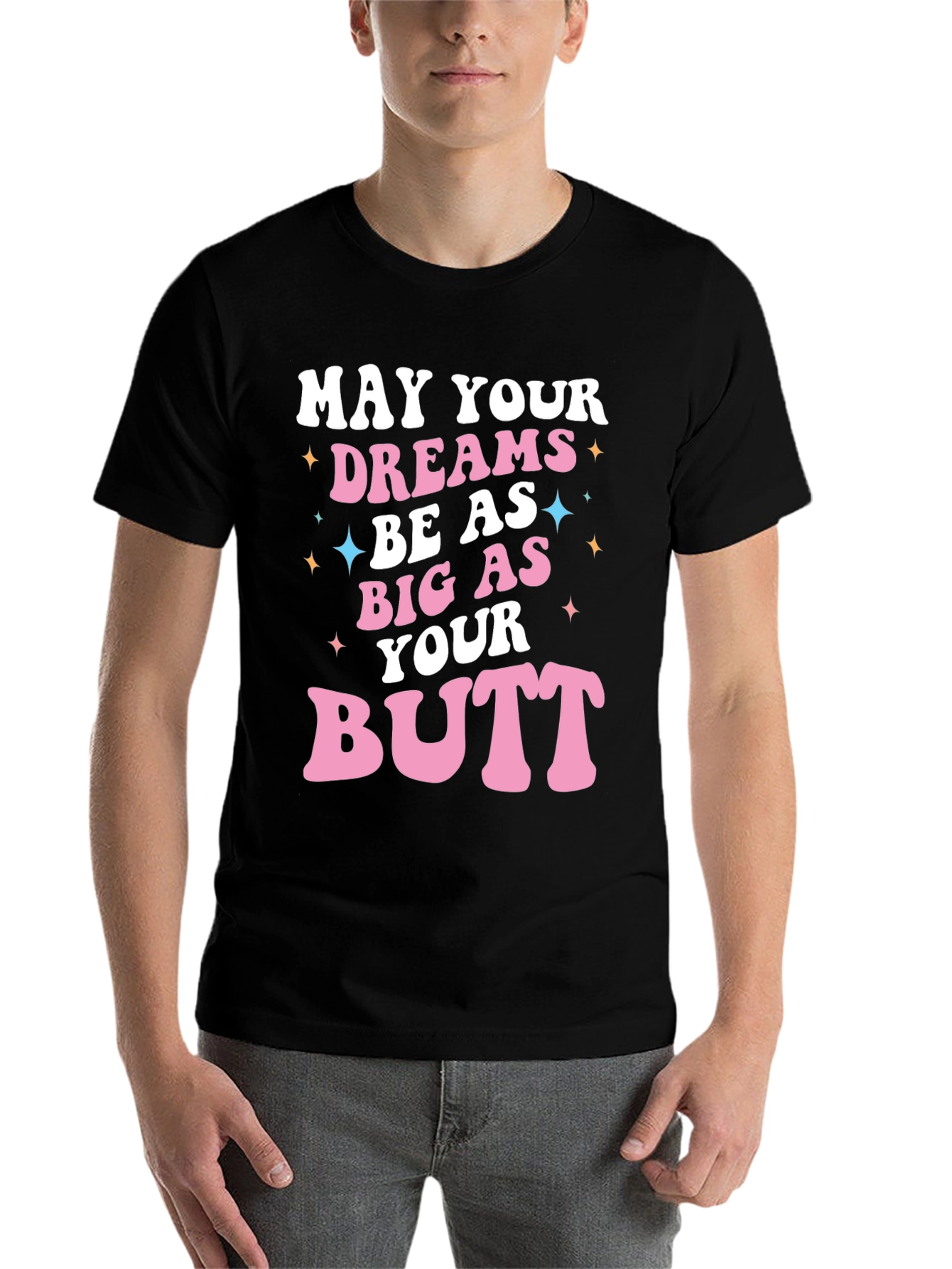 Black Funny "Big As Your Butt" Graphic Tee view 7