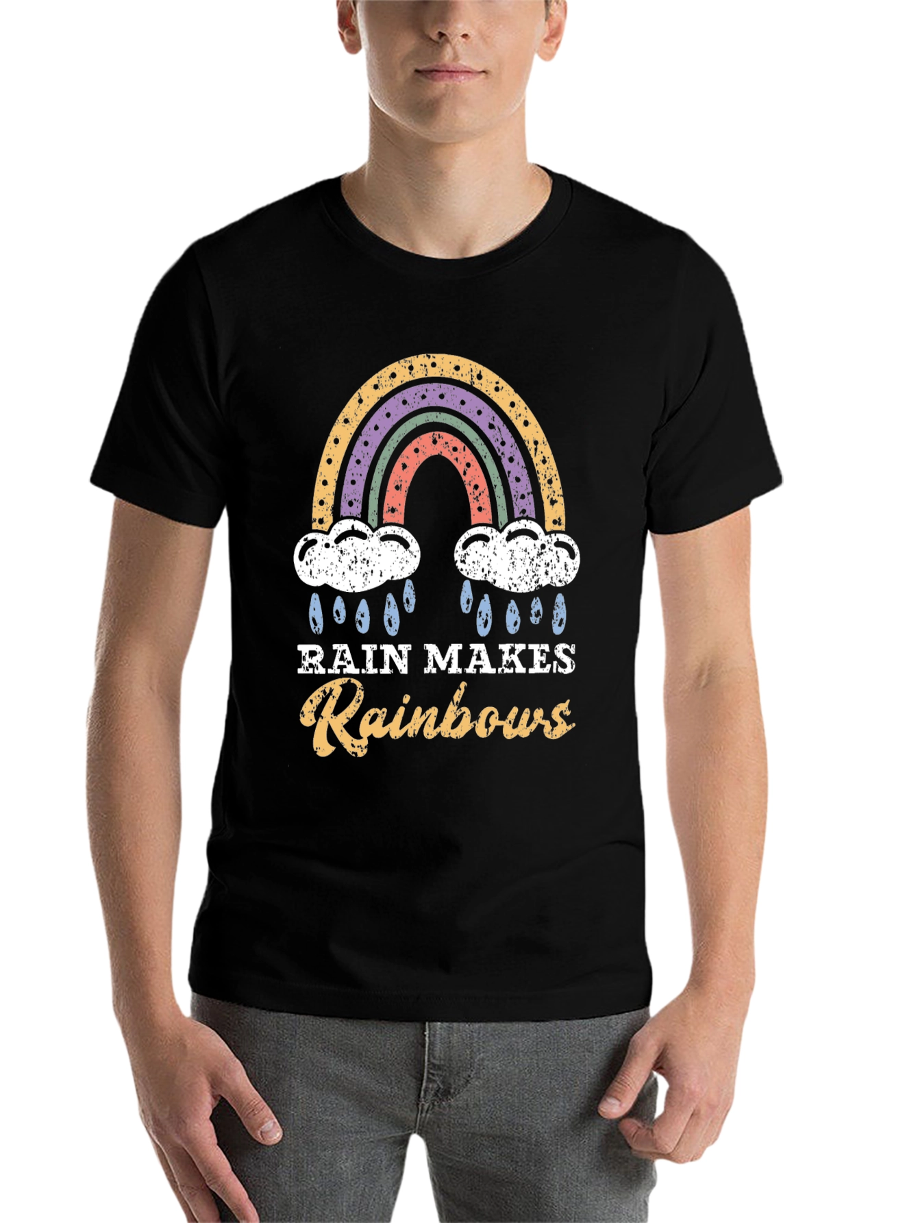 Black Rain Makes Rainbows Graphic T-Shirt view 7