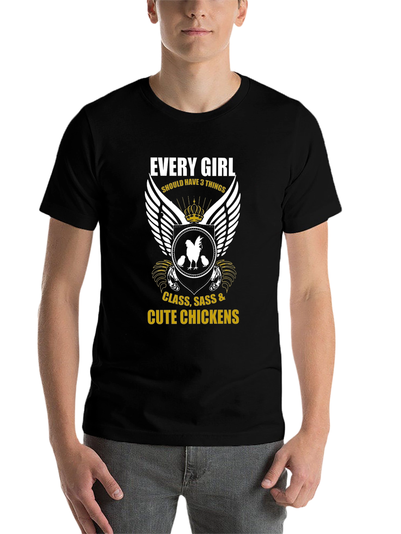 Black Every Girl Needs Cute Chickens T-Shirt view 7