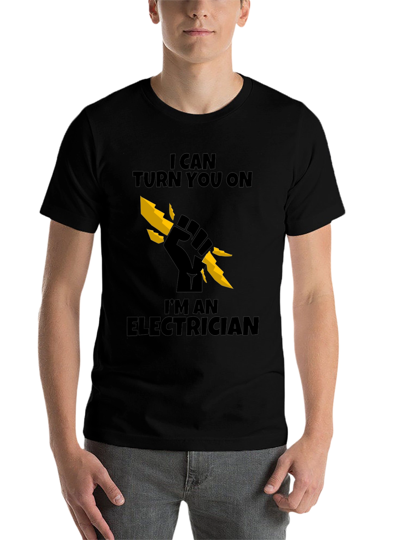 Black Electrician T-Shirt - I Can Turn You On view 7