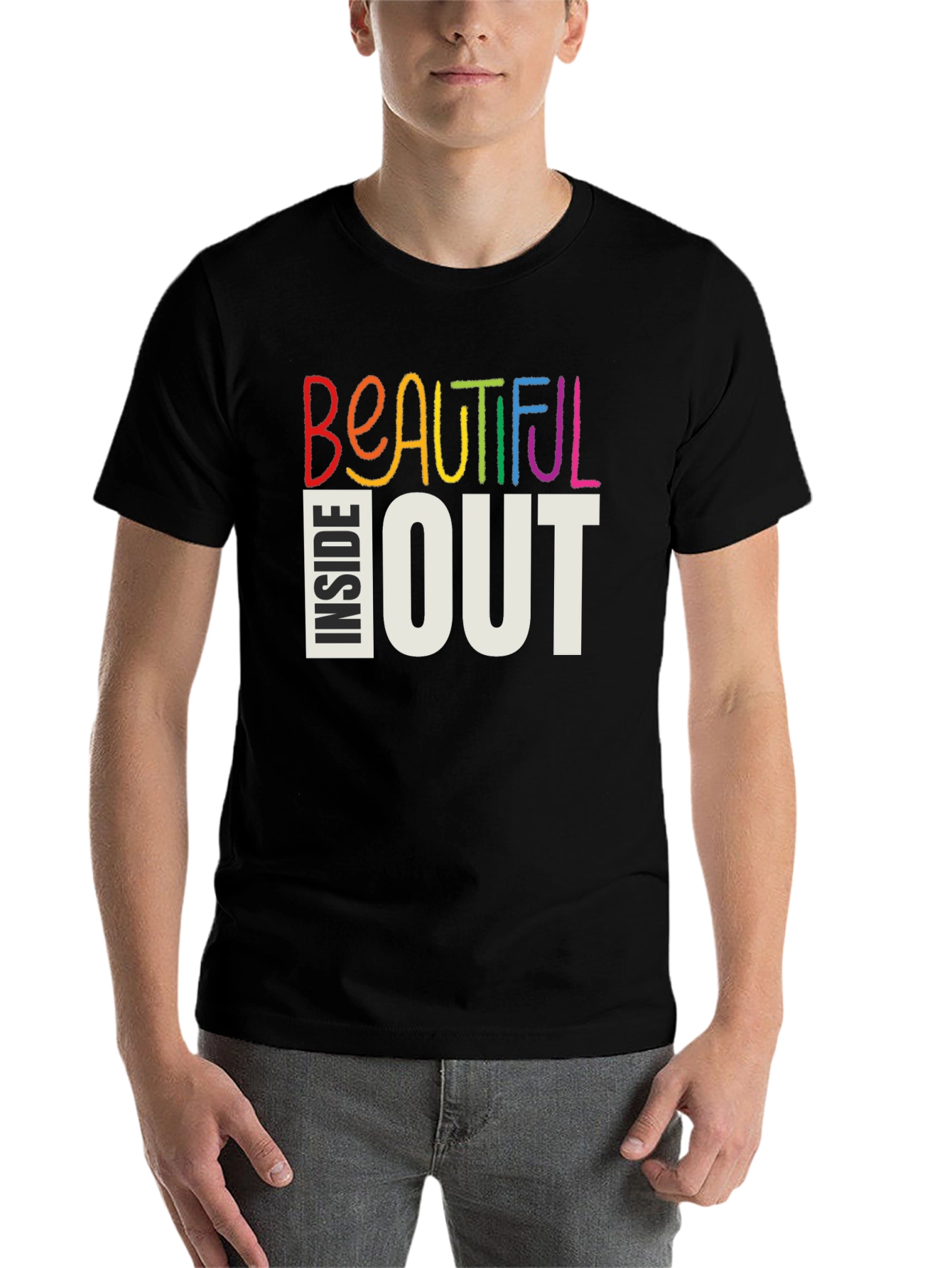 Black Beautiful Inside Out Graphic Tee - Stylish Comfort view 7