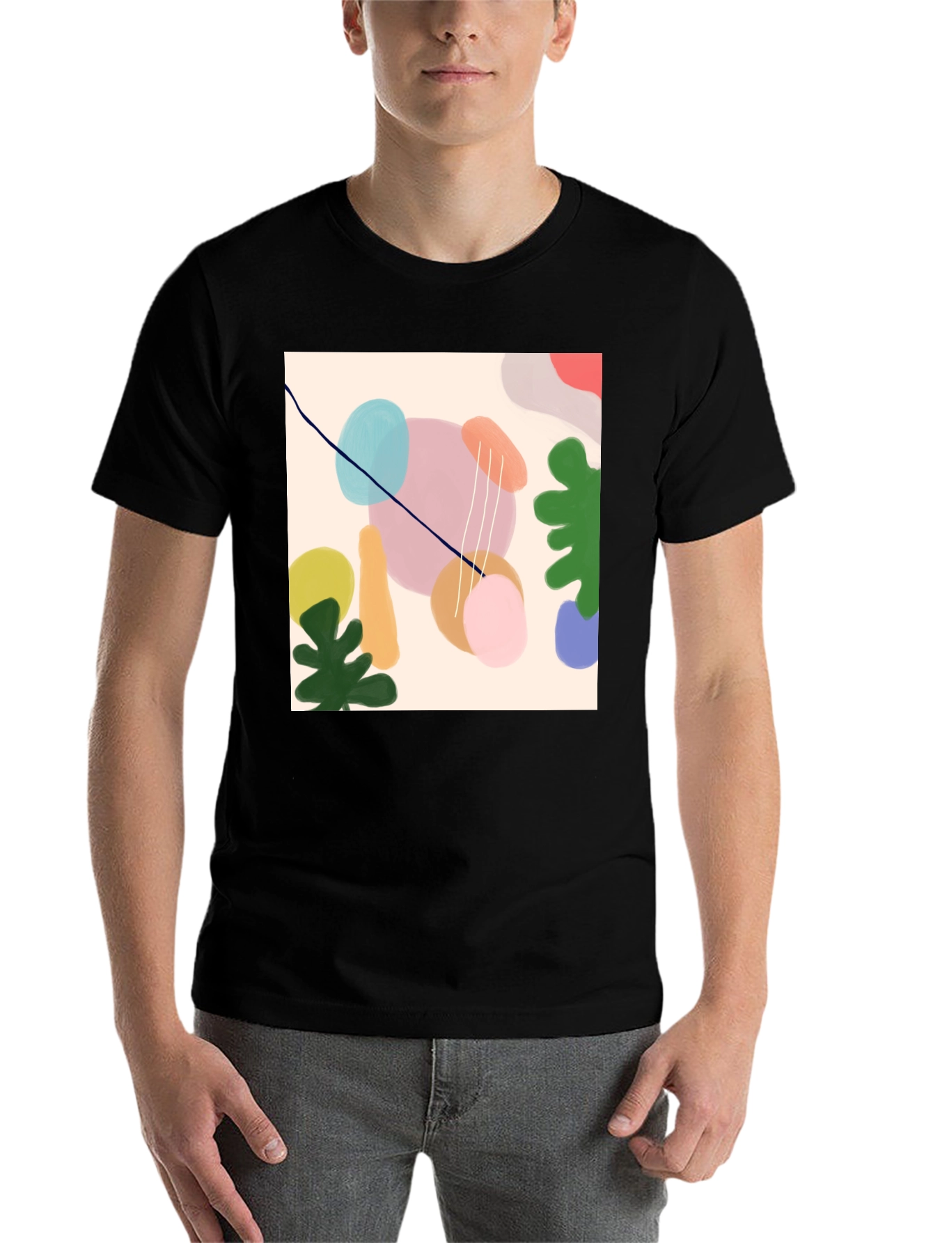 Black Abstract Art T-Shirt - Stylish Graphic Tee view 7