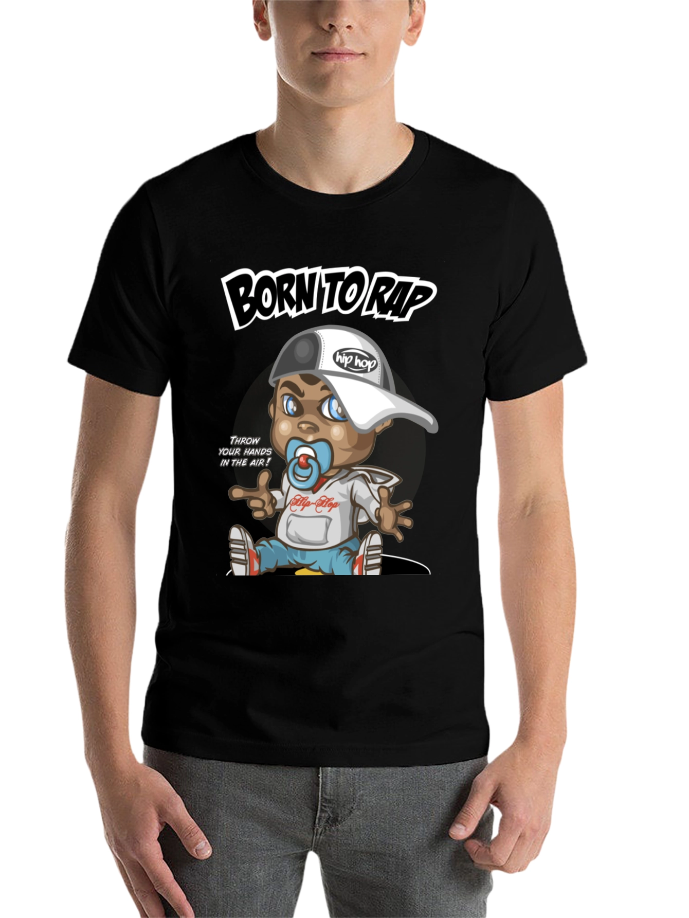 Black Born to Rap Hip-Hop Baby T-Shirt view 7