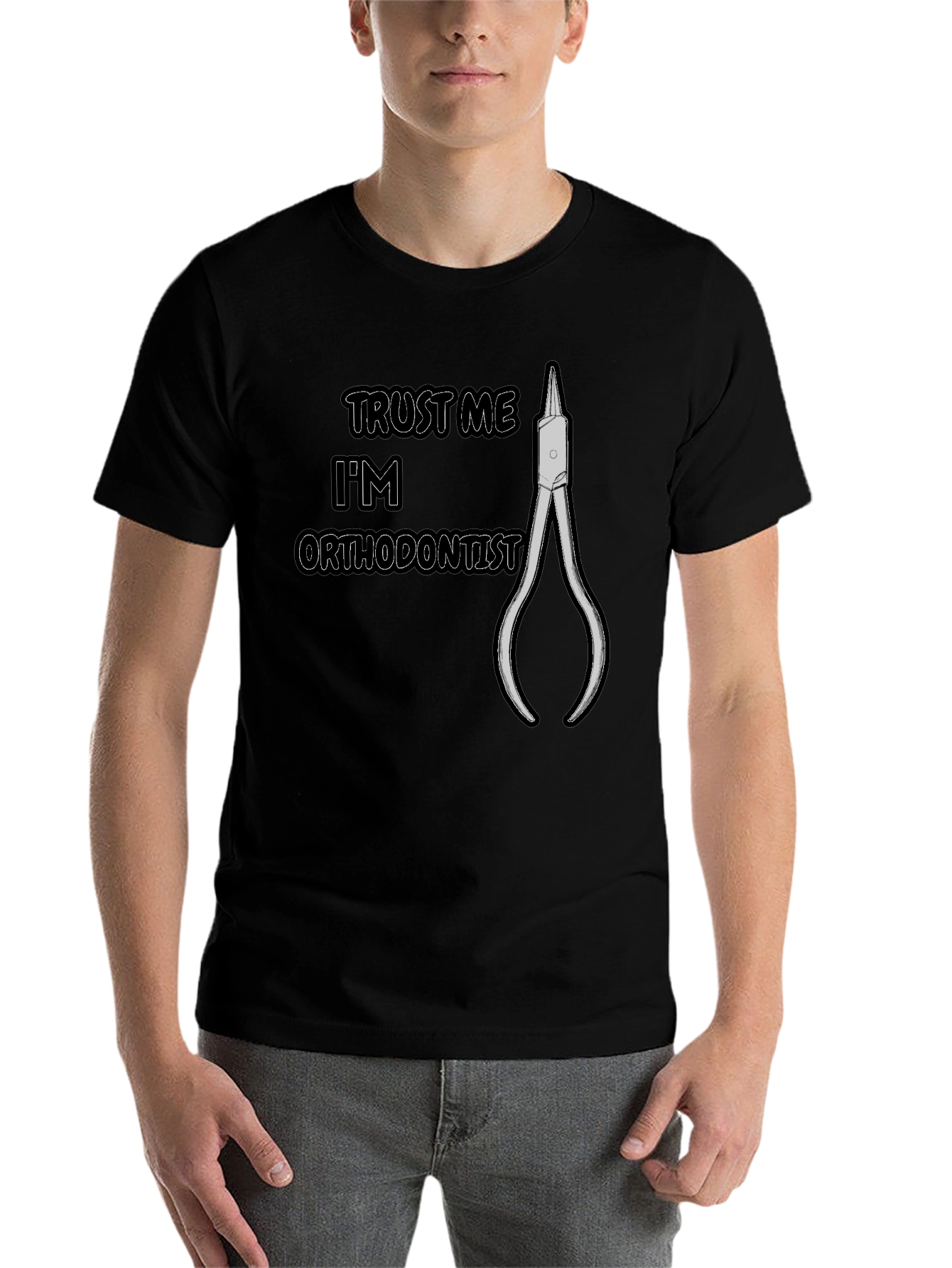 Black Trust Me I'm an Orthodontist T-Shirt view 7