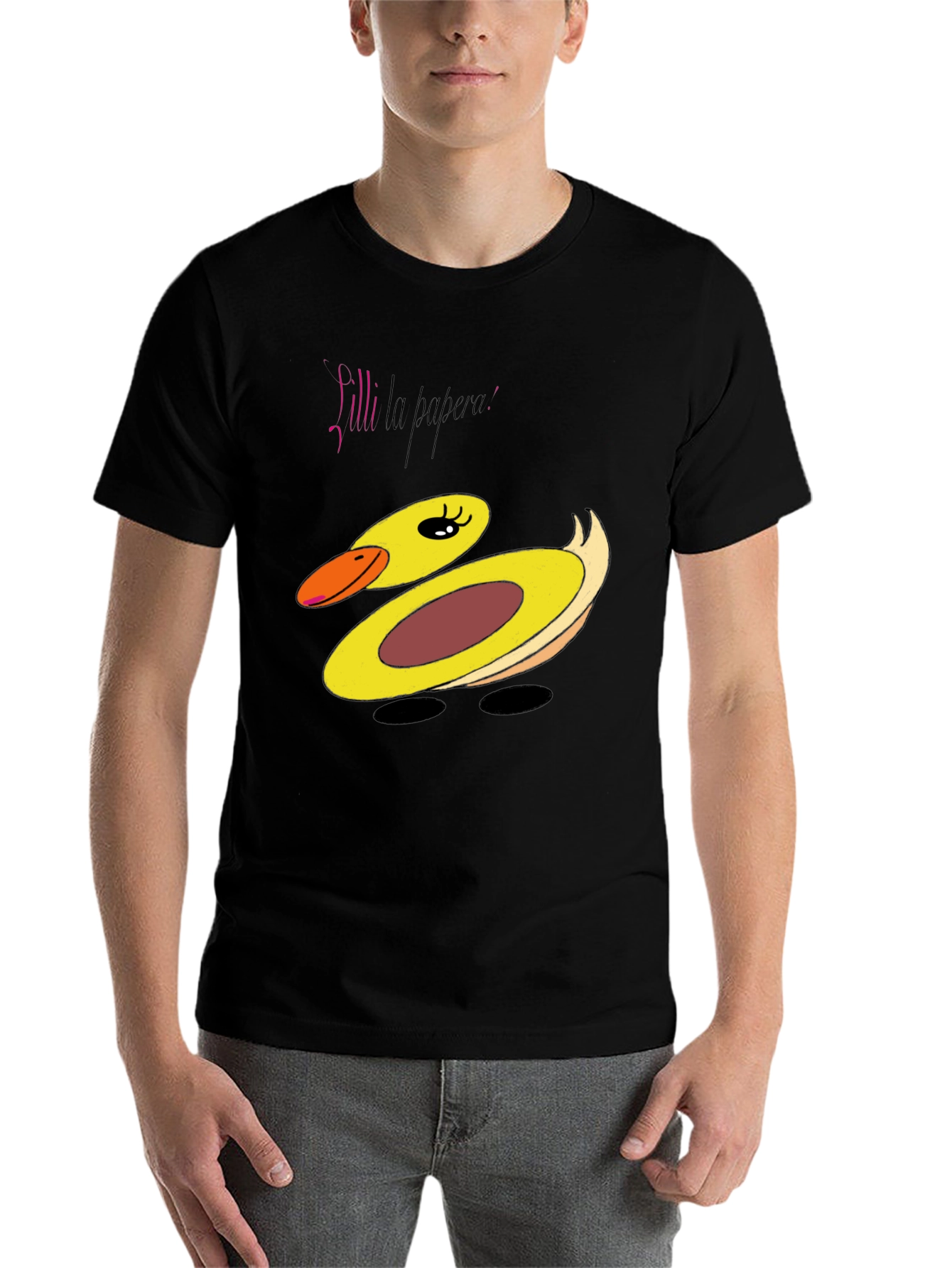 Black Duck Graphic T-Shirt - Playful Cartoon Design view 7