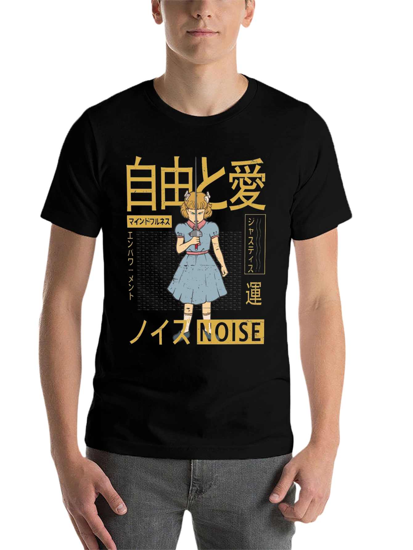 Black Anime Inspired Graphic Tee view 7