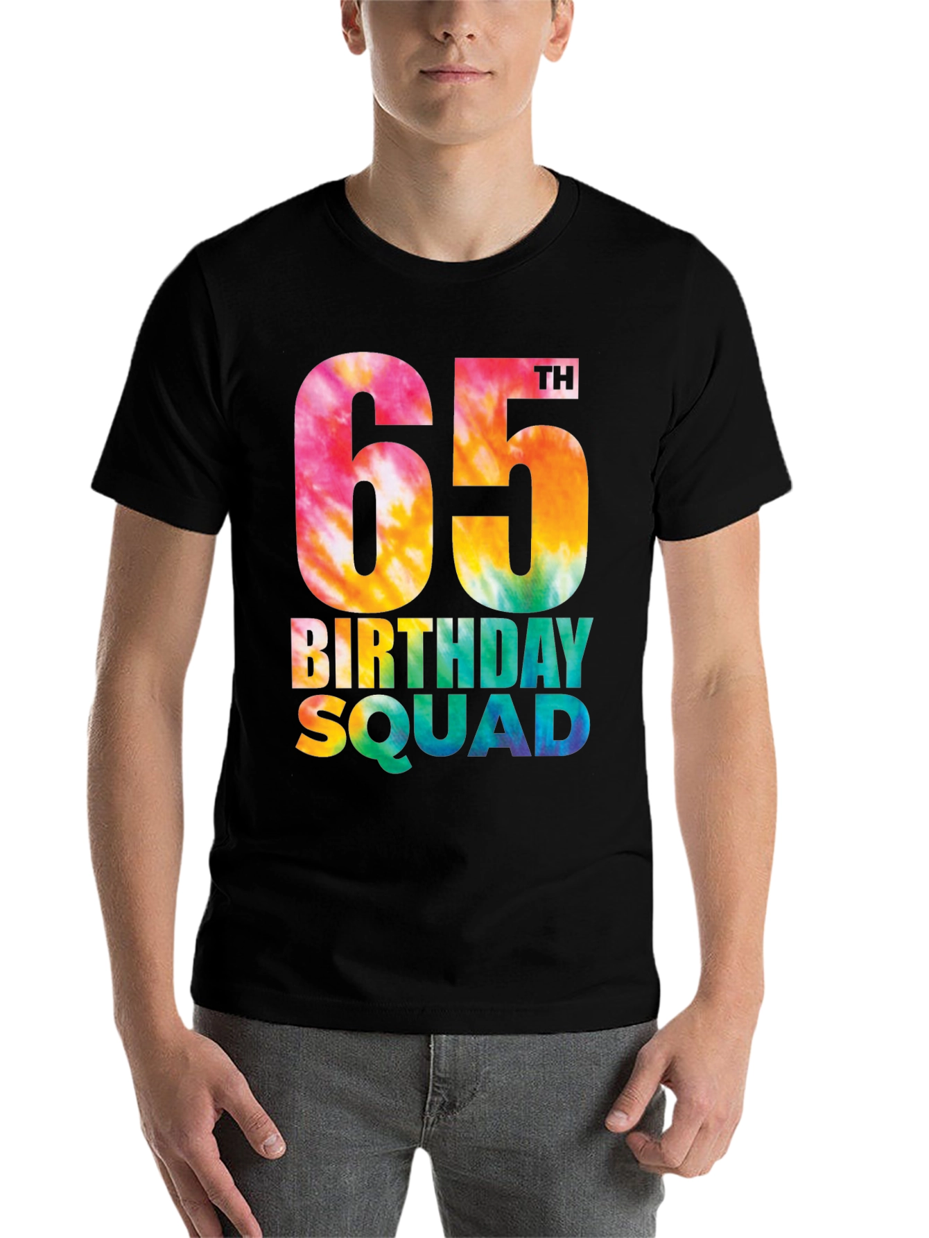 65th Birthday Squad Tie Dye T-Shirt - 7