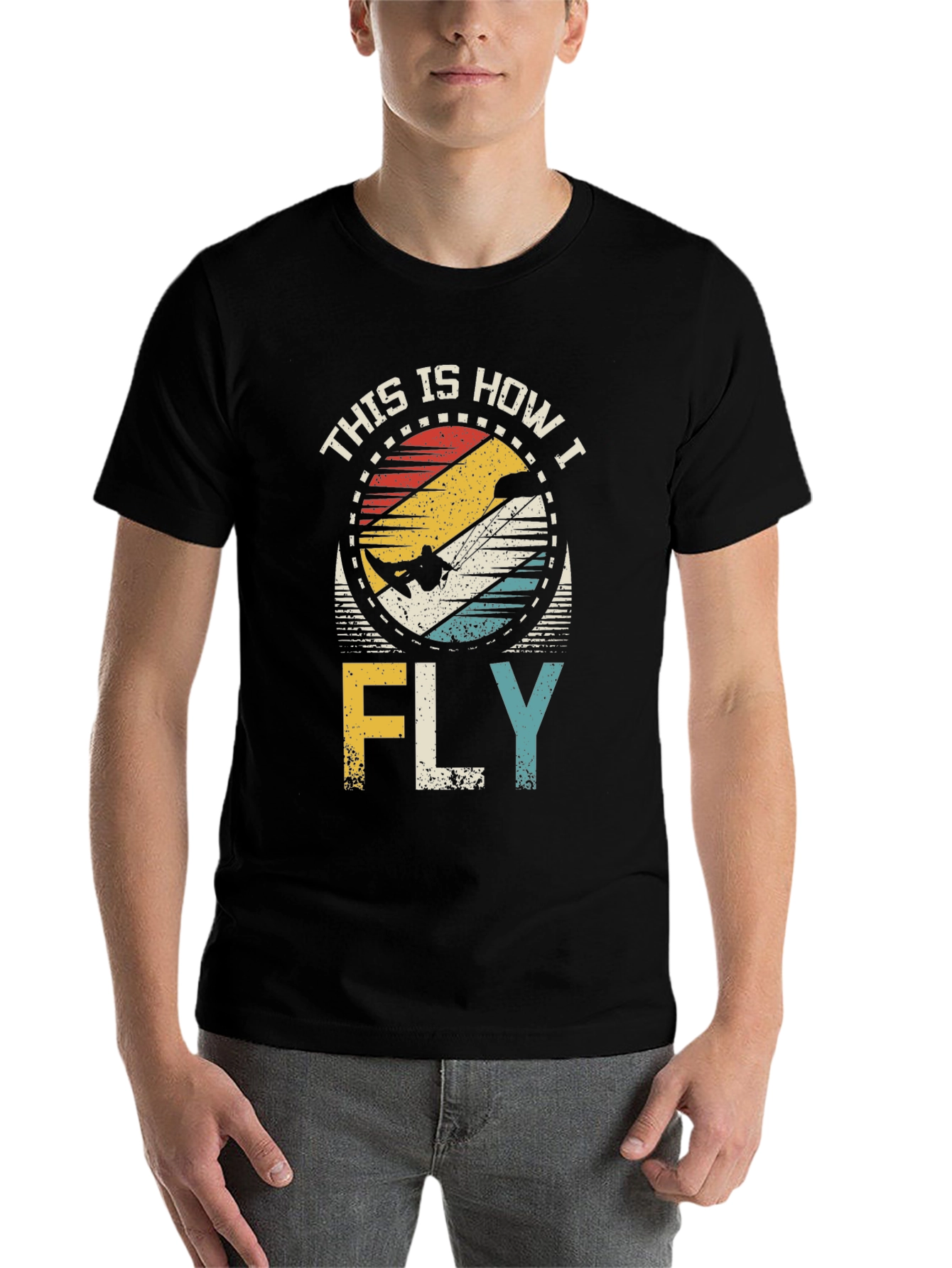 Black This Is How I Fly Retro T-Shirt view 7