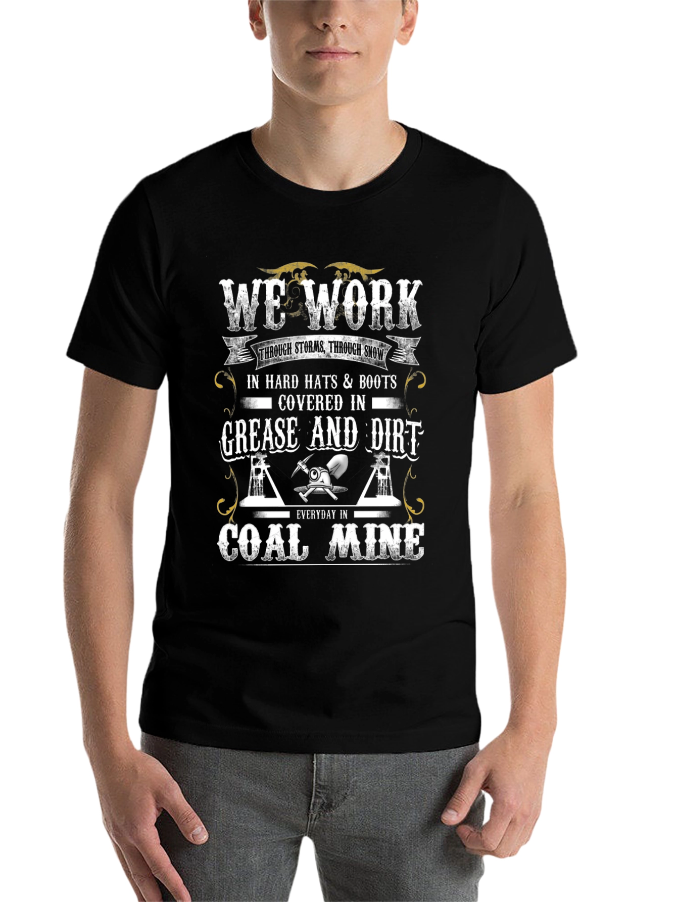Black Coal Miner T-Shirt: We Work Hard view 7