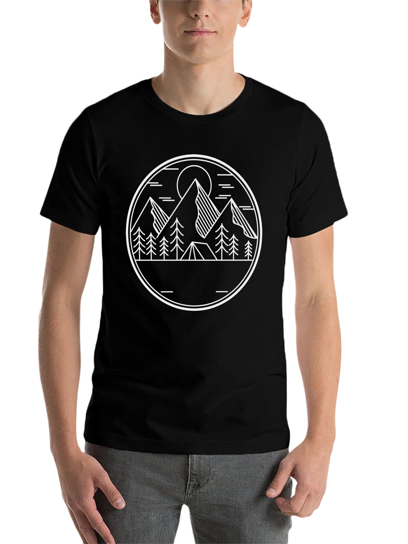 Black Outdoor Adventure Graphic Tee - Black view 7