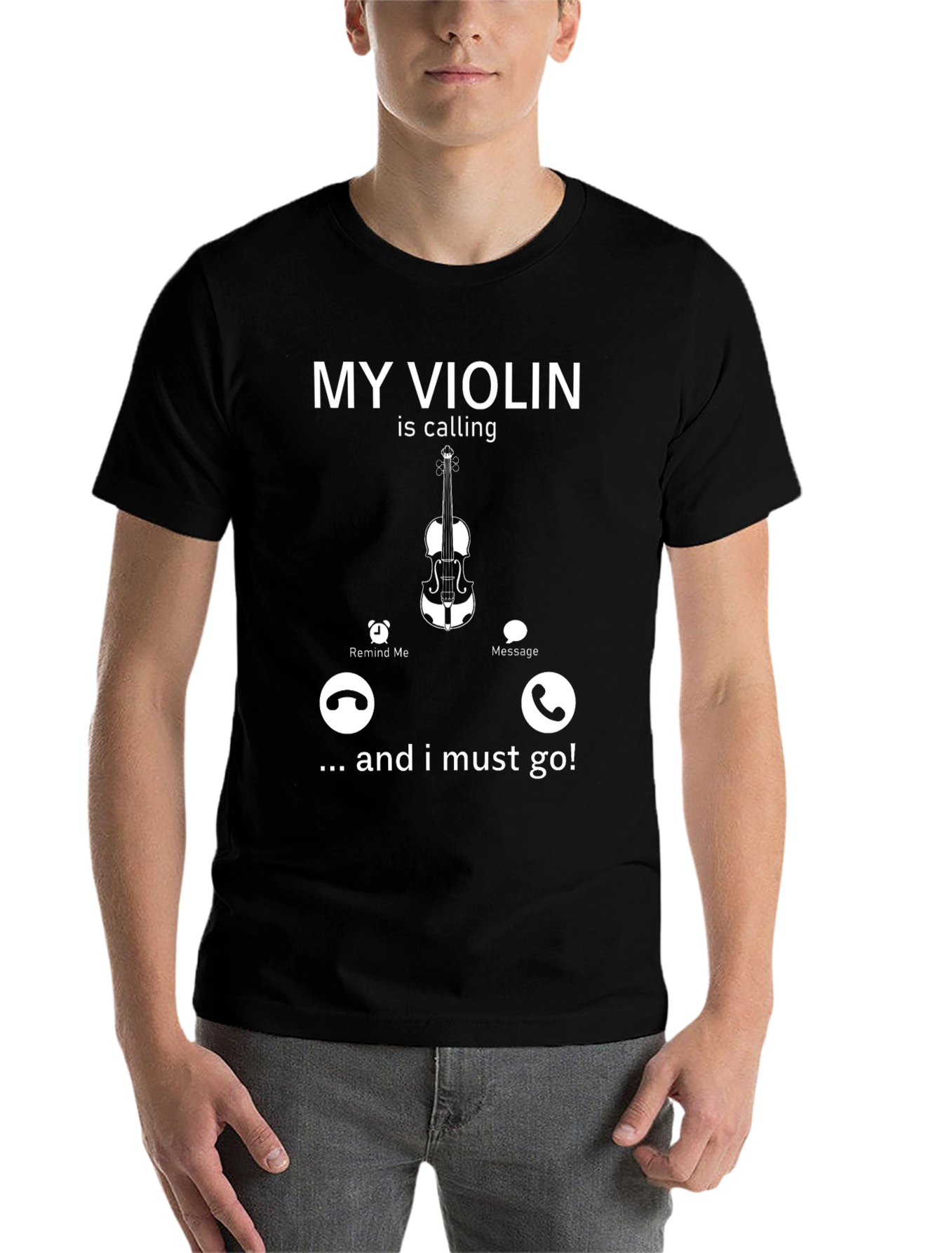 Black Violin Calling T-Shirt - Musician Gift view 7