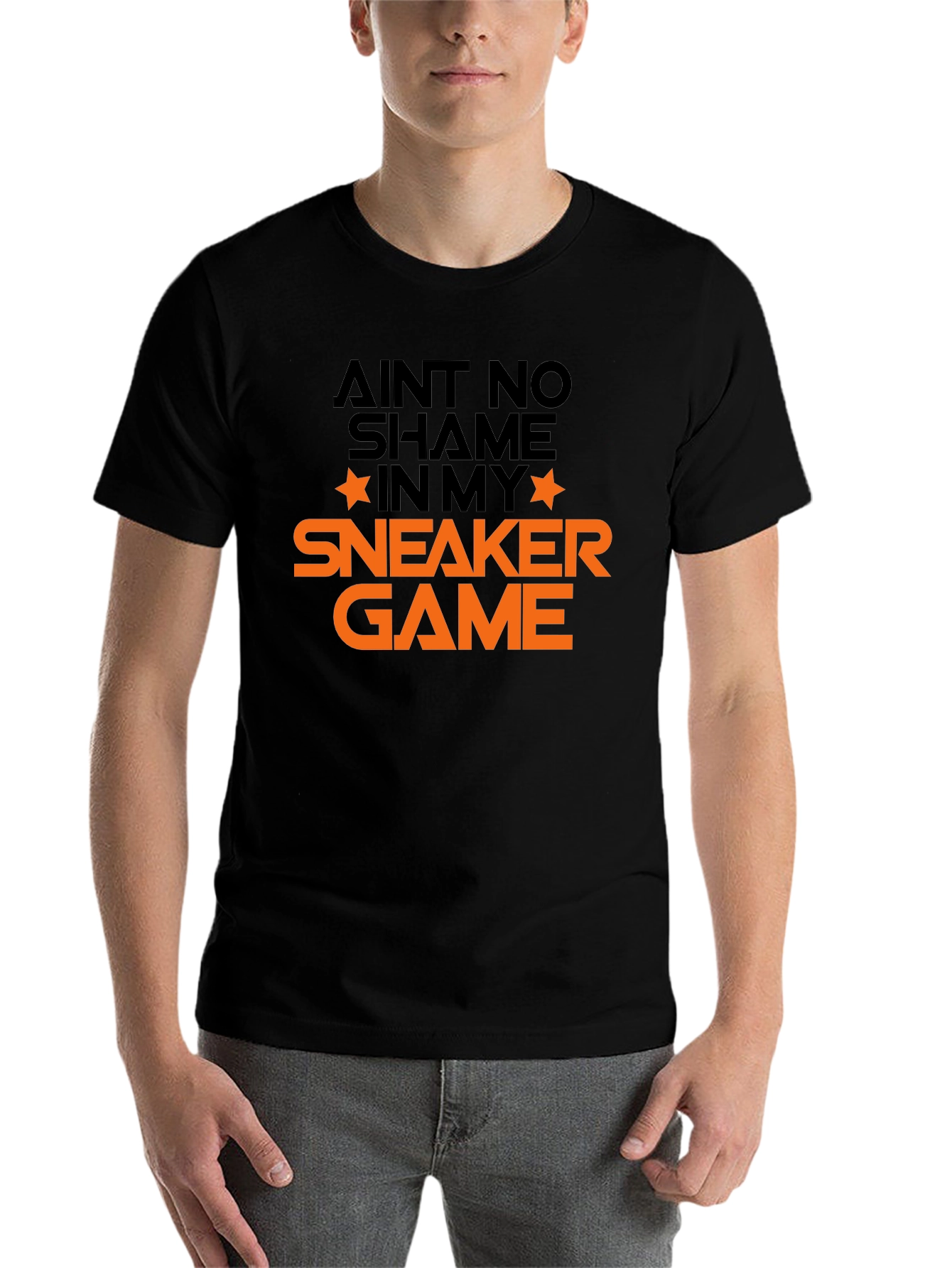 Ain't No Shame Sneaker Game Tee - Black Graphic T-Shirt - 7