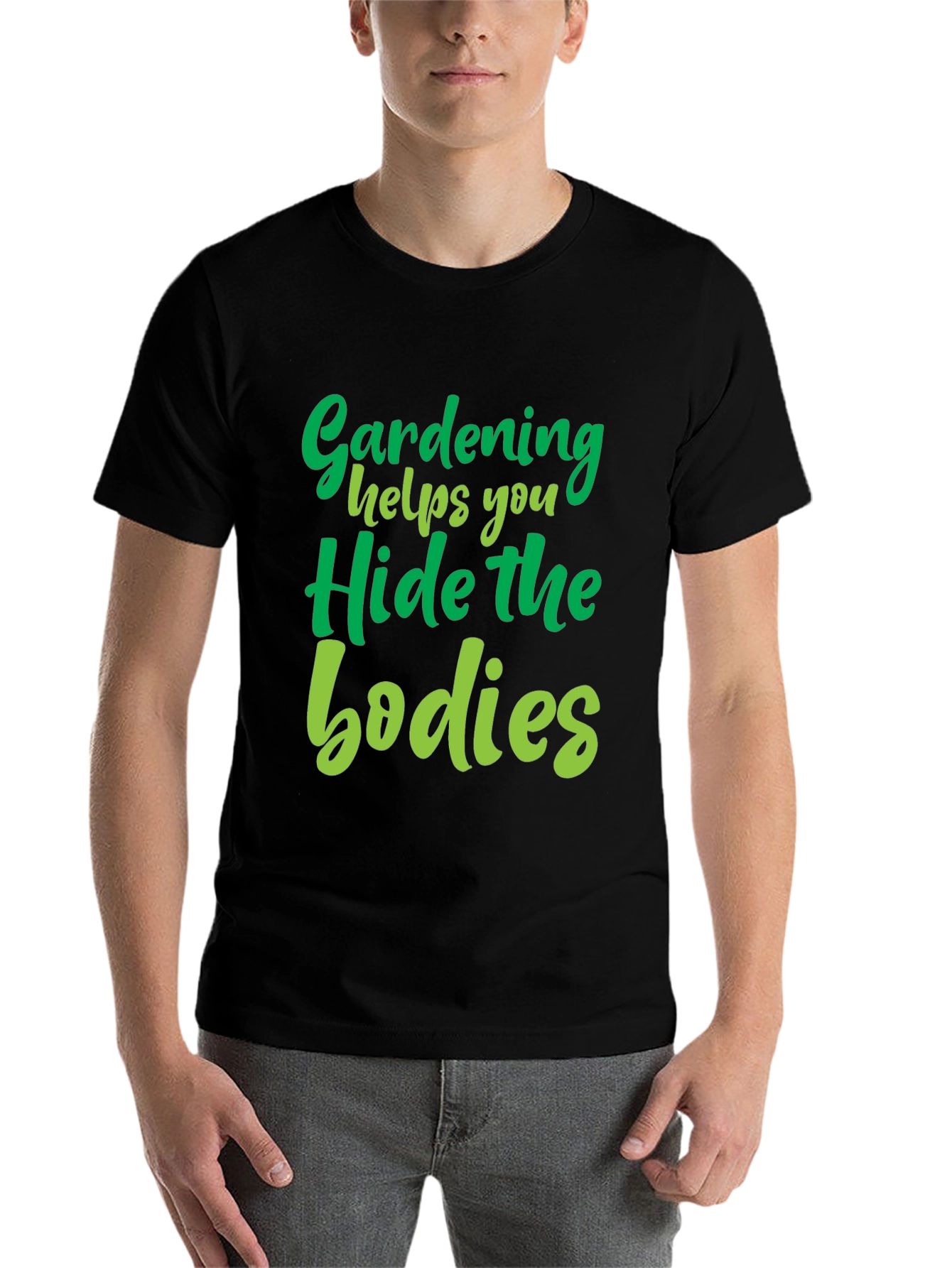 Black Gardening Hide the Bodies Graphic Novelty Tee view 7