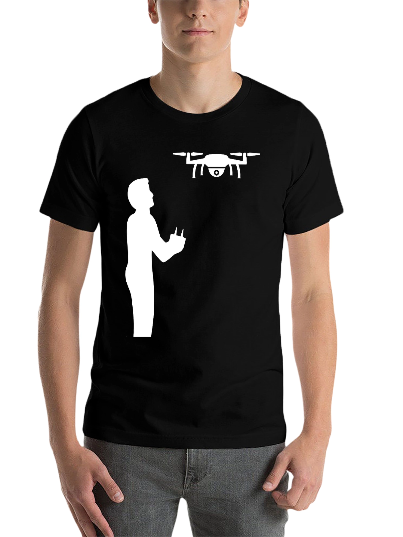 Black Drone Pilot T-Shirt - Black view 7