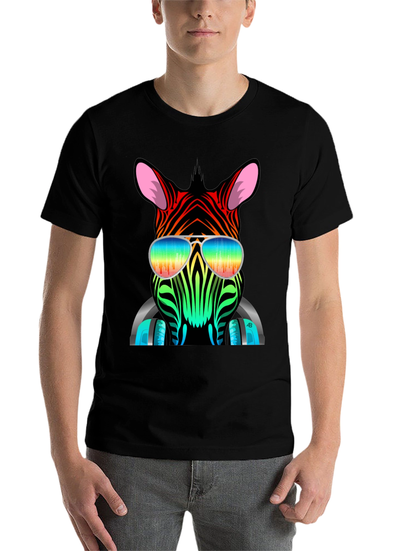 Black Cool Zebra Graphic Tee view 7