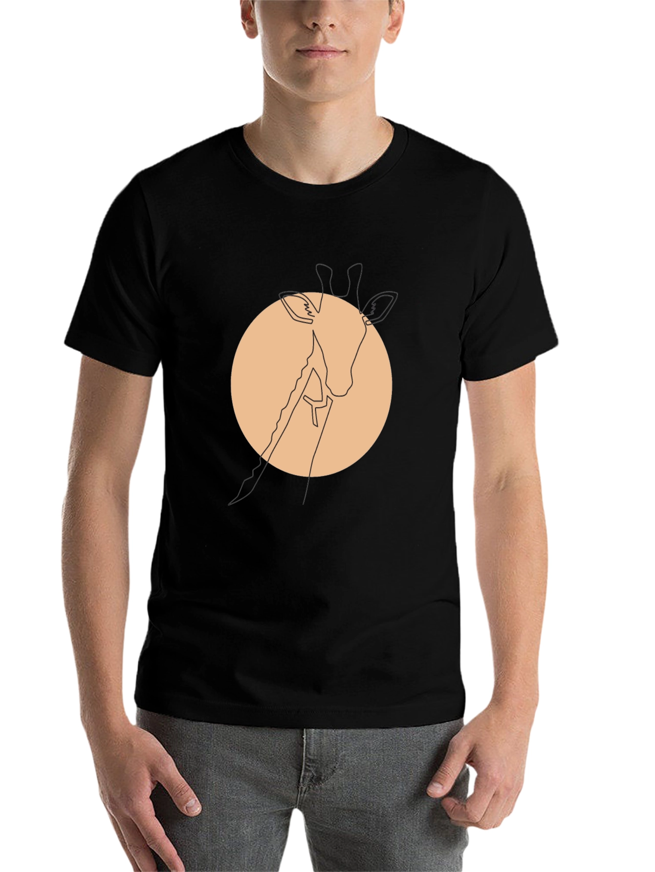 Minimalist Giraffe Tee - Modern Graphic T-Shirt - 7