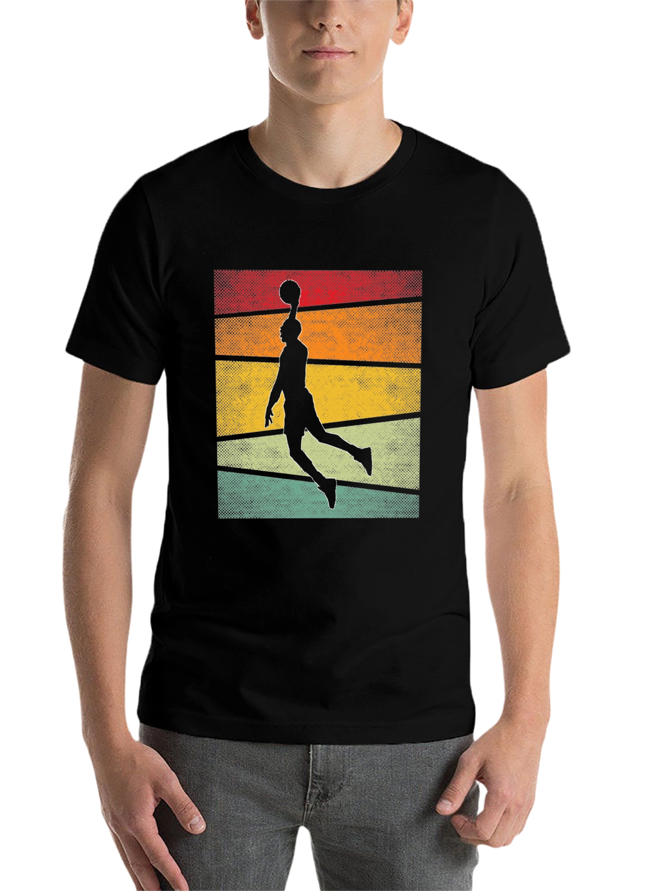 Black Vintage Basketball Player Graphic Tee view 7