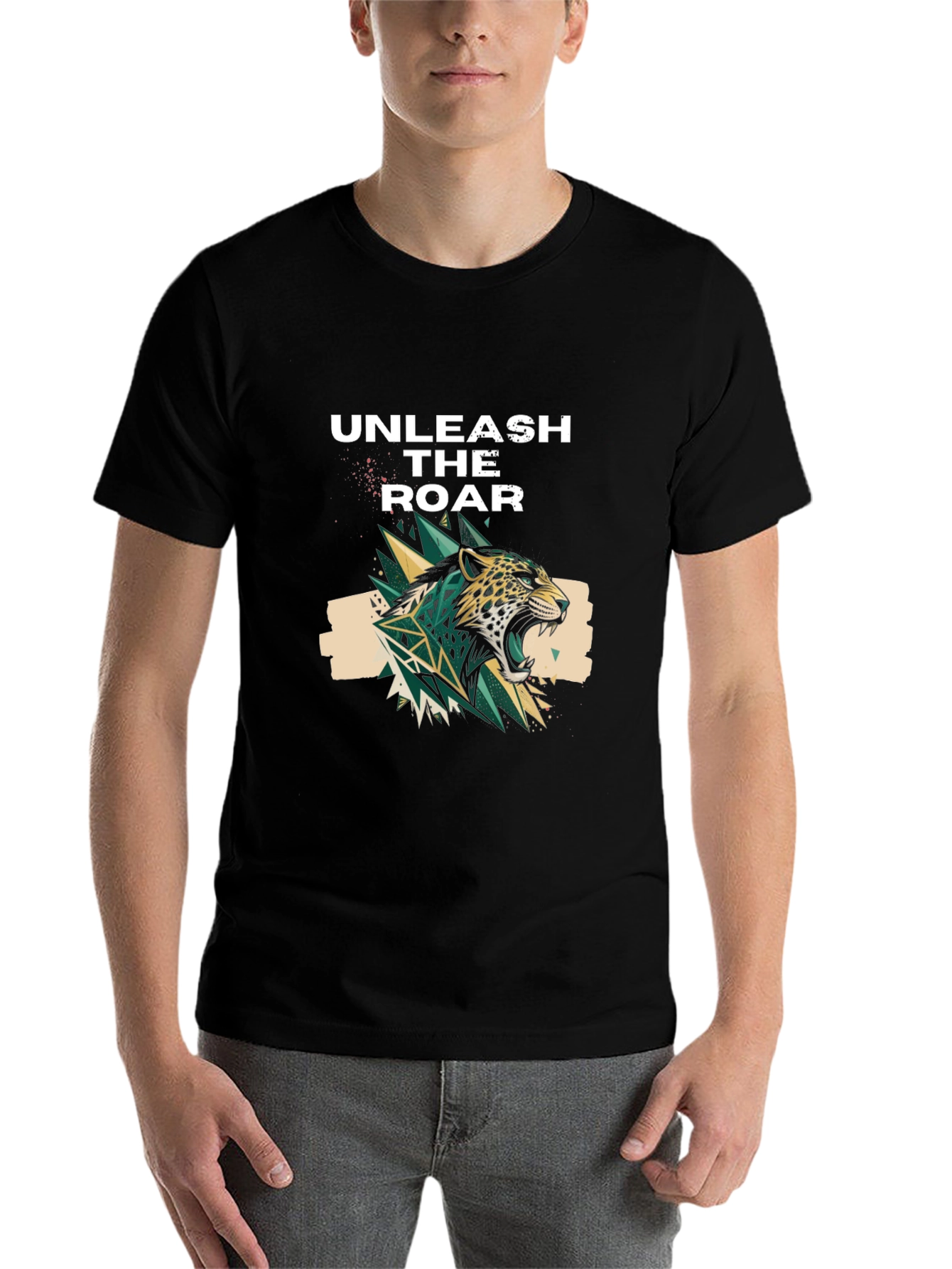Black Unleash the Roar Graphic Print T-Shirt view 7