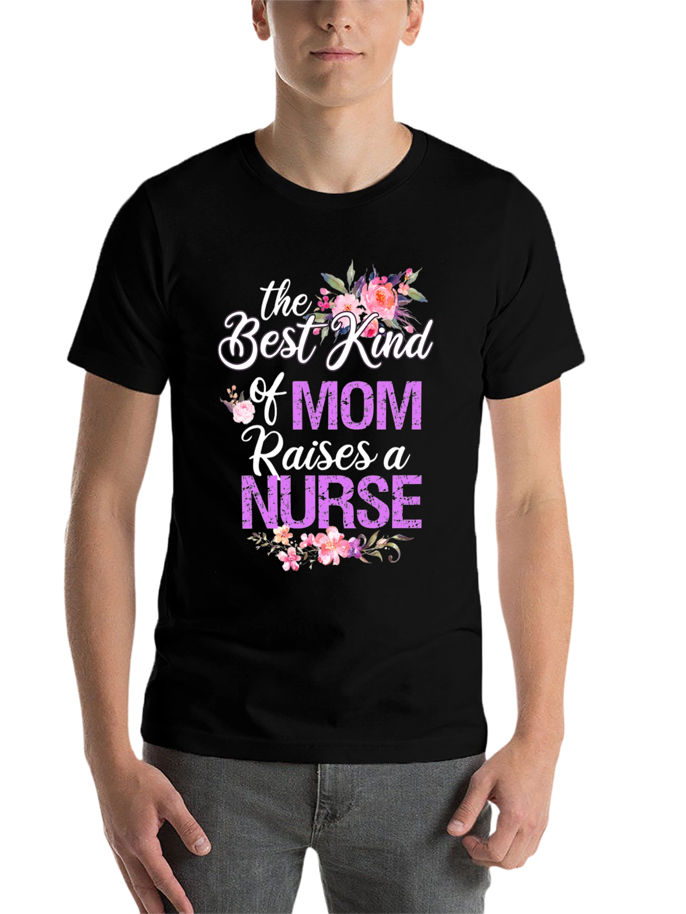 Black Best Kind of Mom Nurse T-Shirt view 7