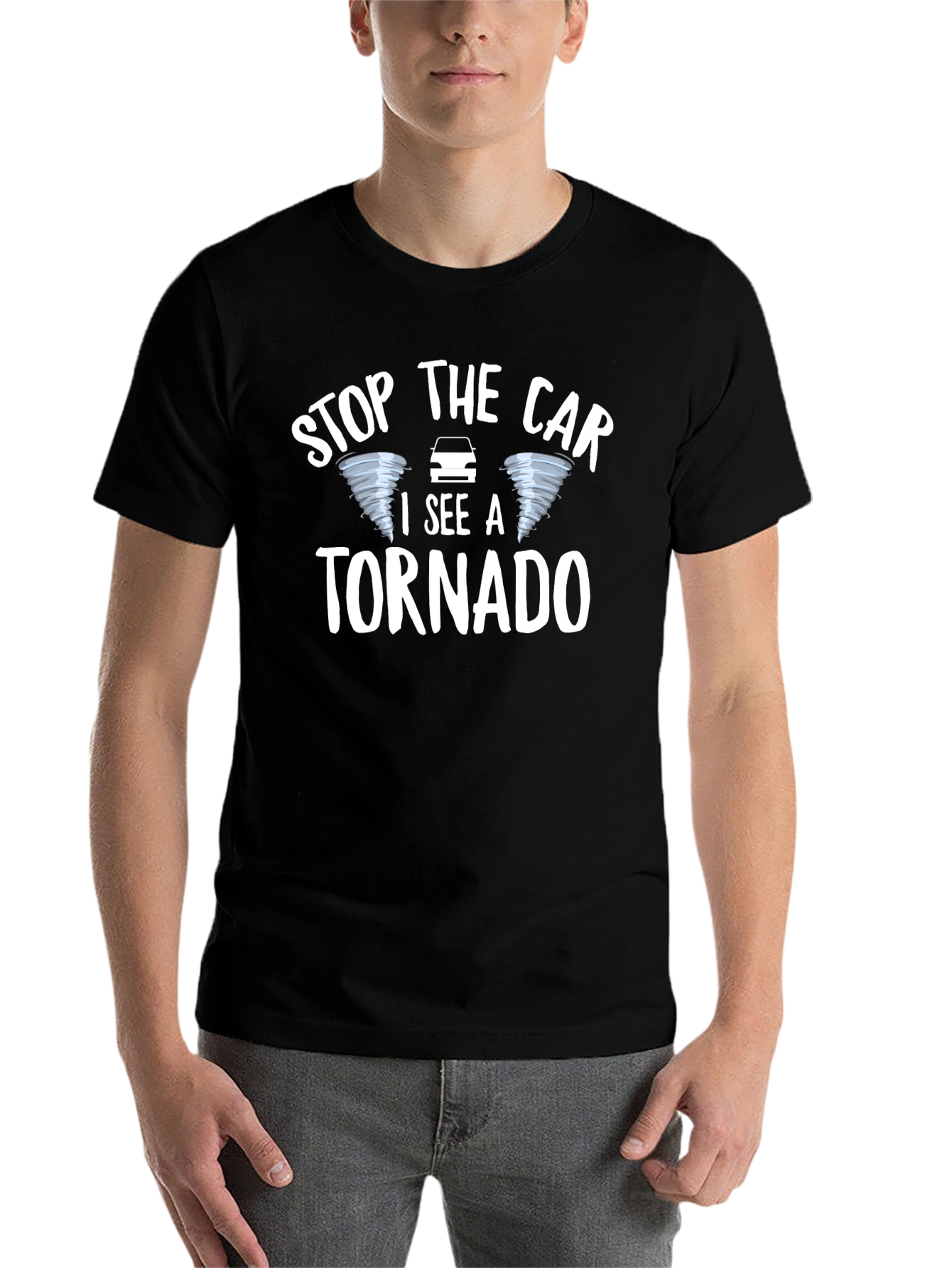 Black Stop The Car I See A Tornado T-Shirt view 7