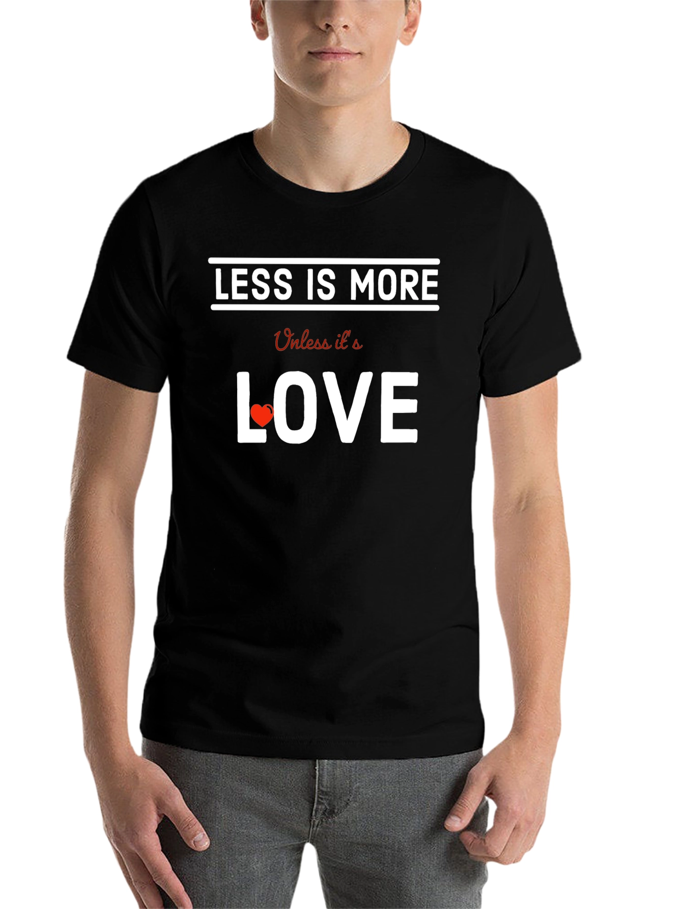 Black Less is More Love Graphic Tee - Black view 7