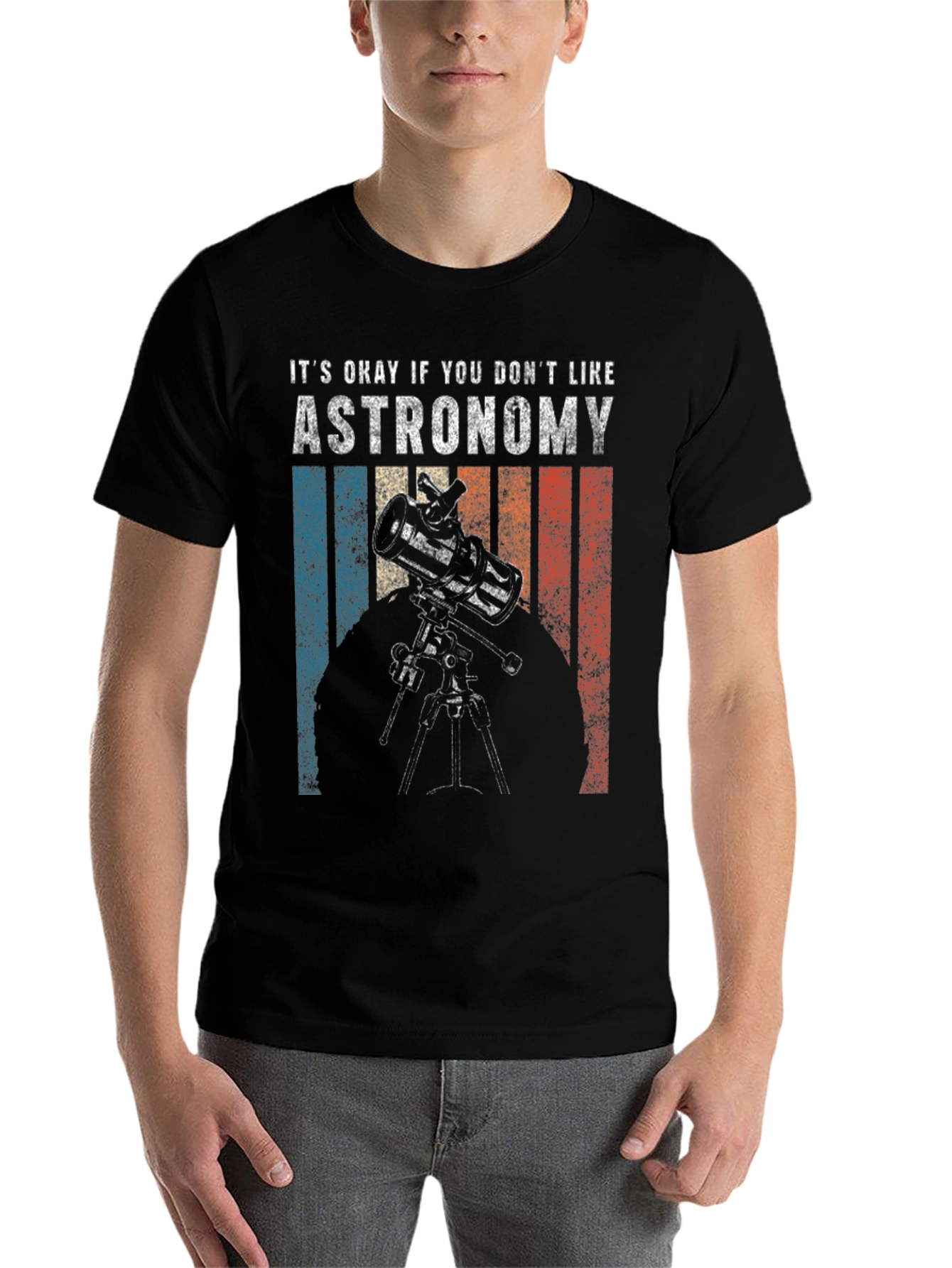 Black Astronomy Graphic Tee - Men's Black T-Shirt view 7