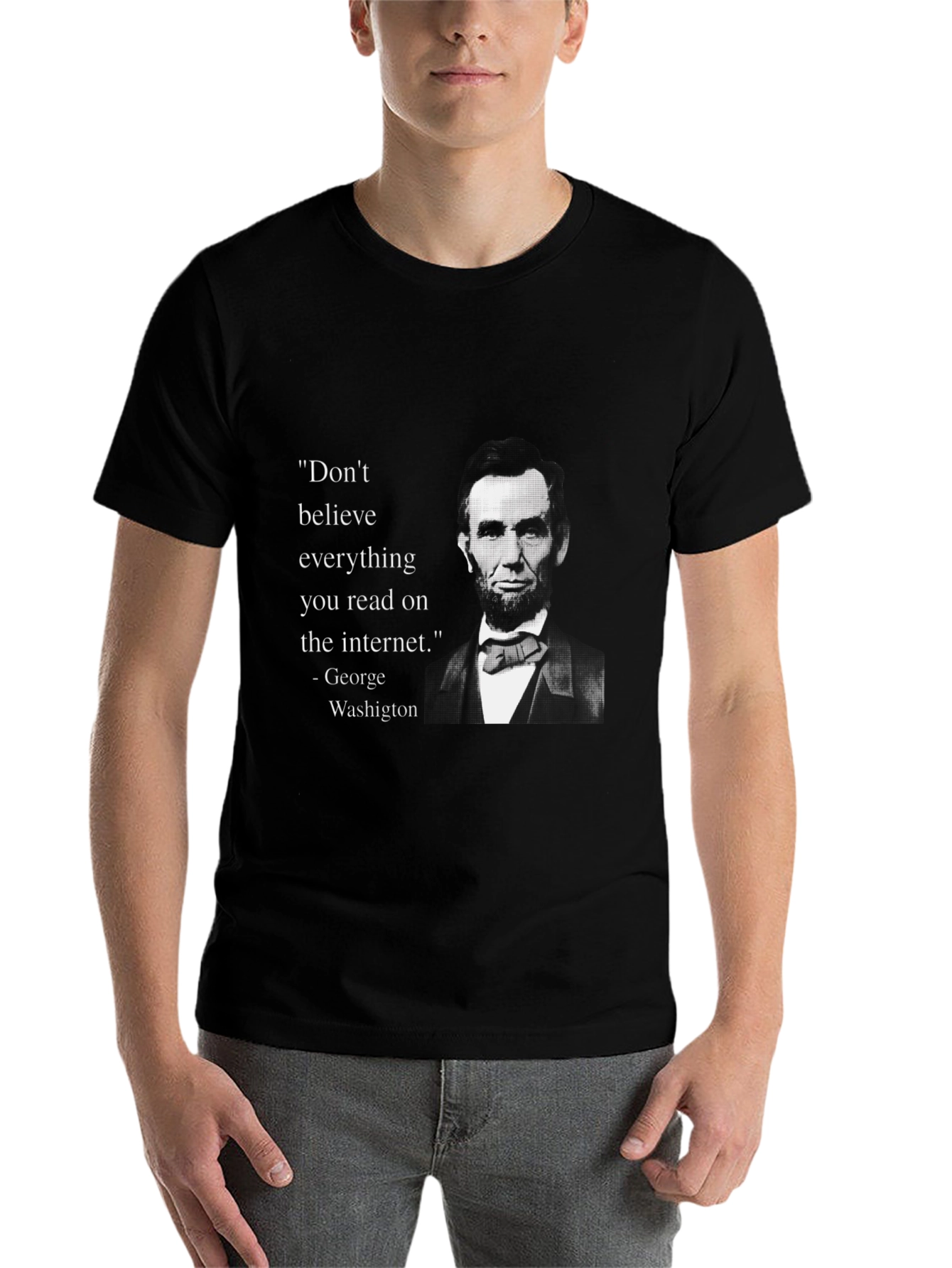 Black Internet Quote T-Shirt - George Washington view 7