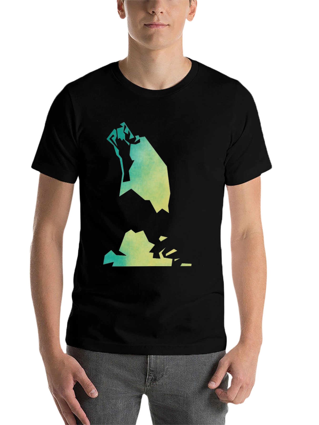 Black Abstract Graphic Tee - Black view 7