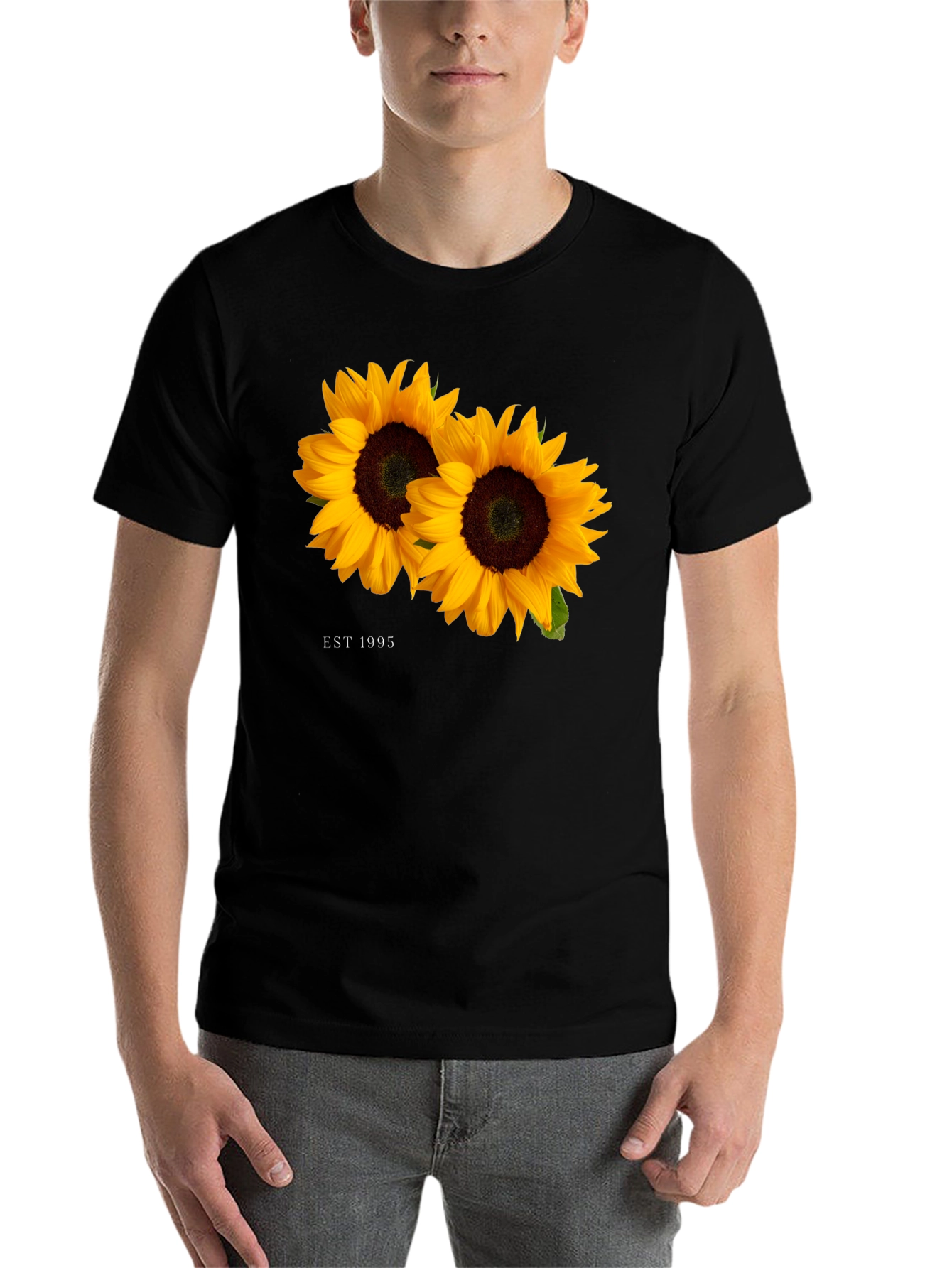Black Sunflower Est. 1995 Black T-Shirt view 7