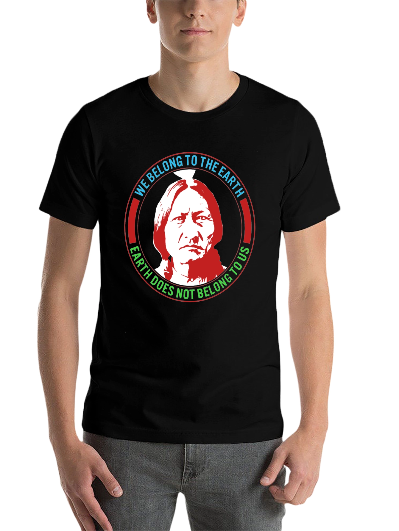 Black Native American Earth Belonging T-Shirt view 7