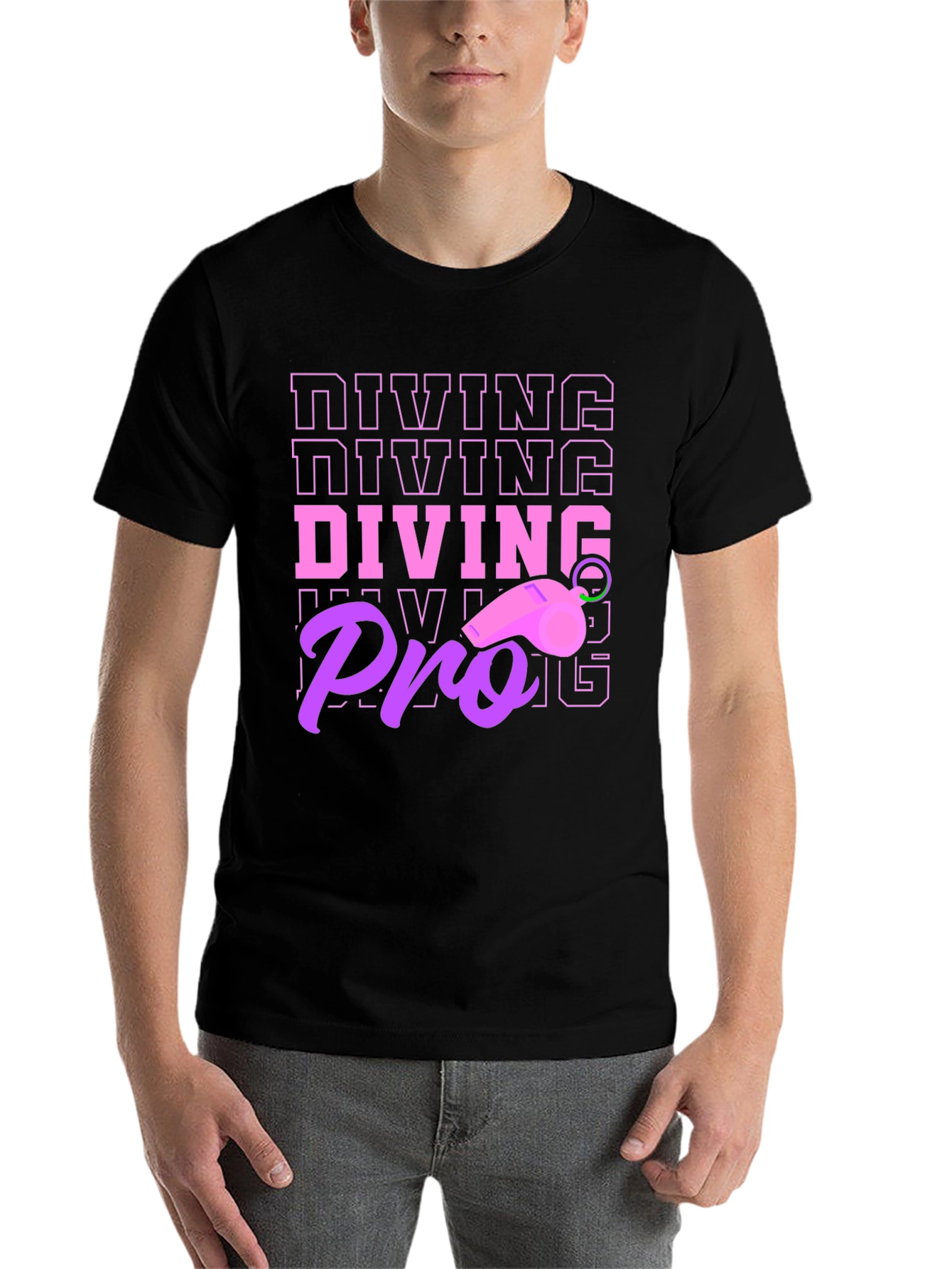 Black Diving Pro T-Shirt - Unique Design view 7