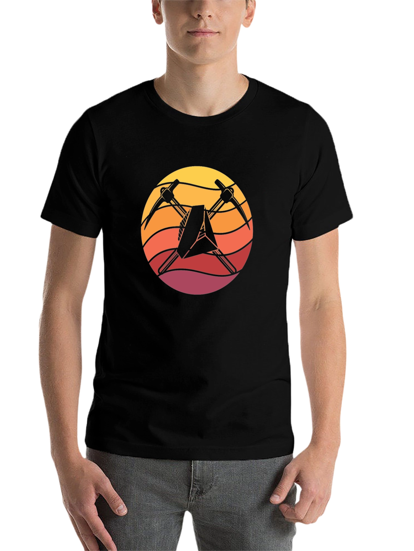 Black Sunset Miner T-Shirt - Black Cotton Blend view 7