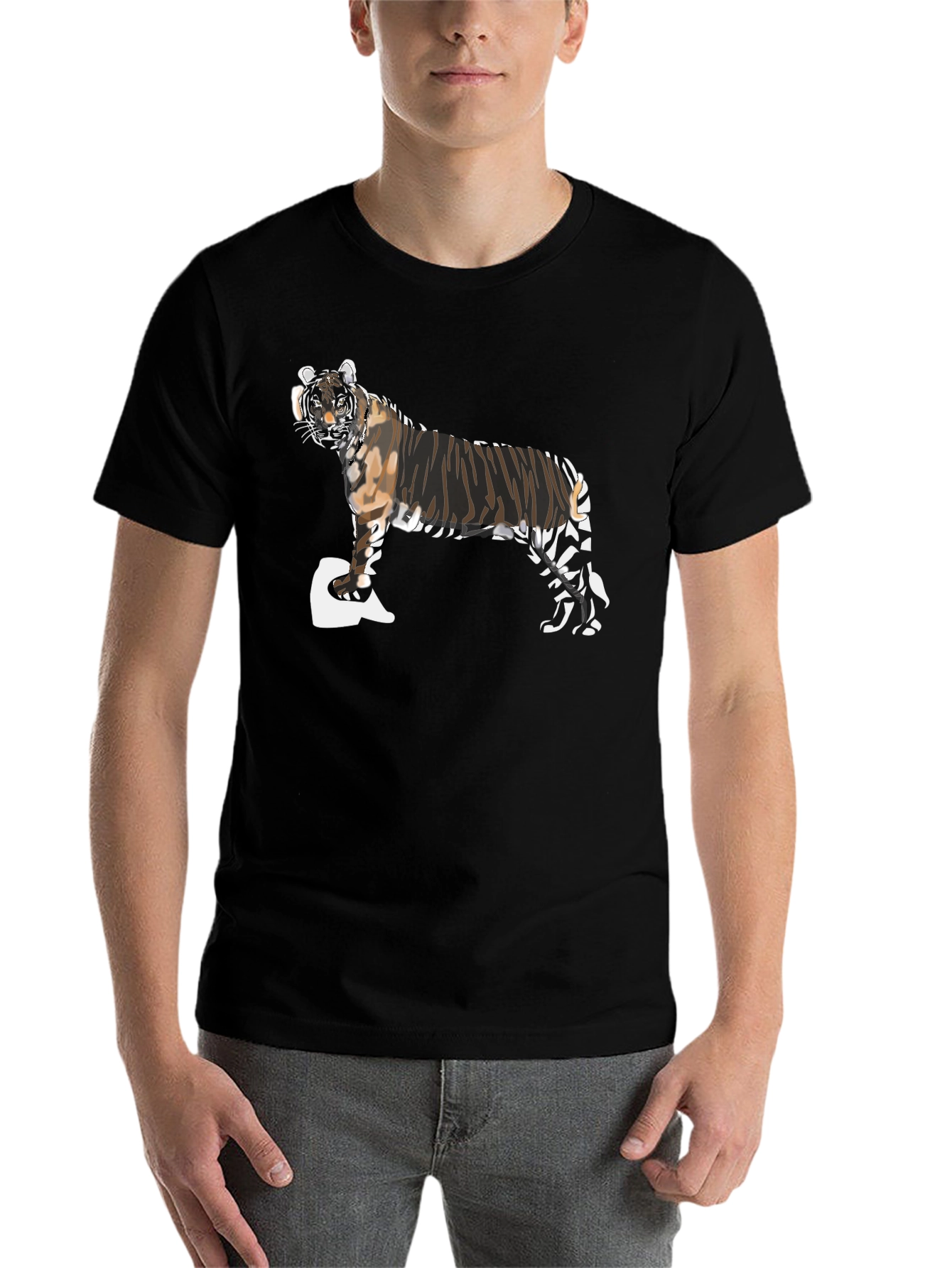Black Tiger Graphic Tee - Men's Black Short Sleeve view 7