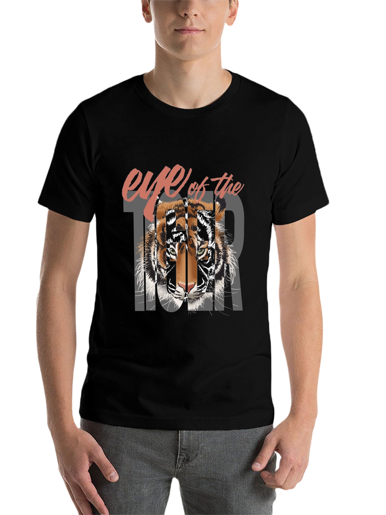 Black Eye of the Tiger Graphic Tee - Cool Casual Wear view 7
