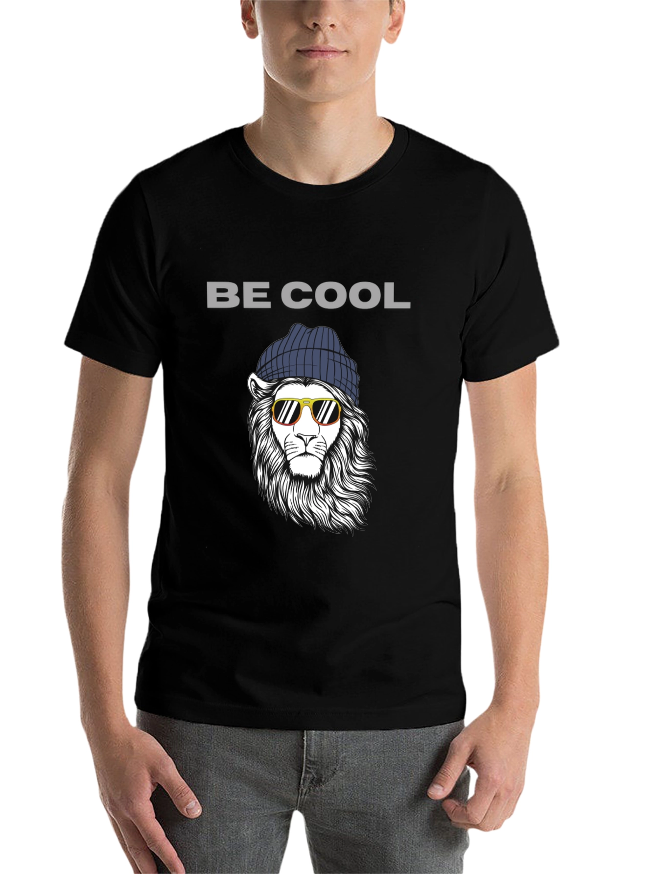 Black Be Cool Lion Graphic Tee view 7