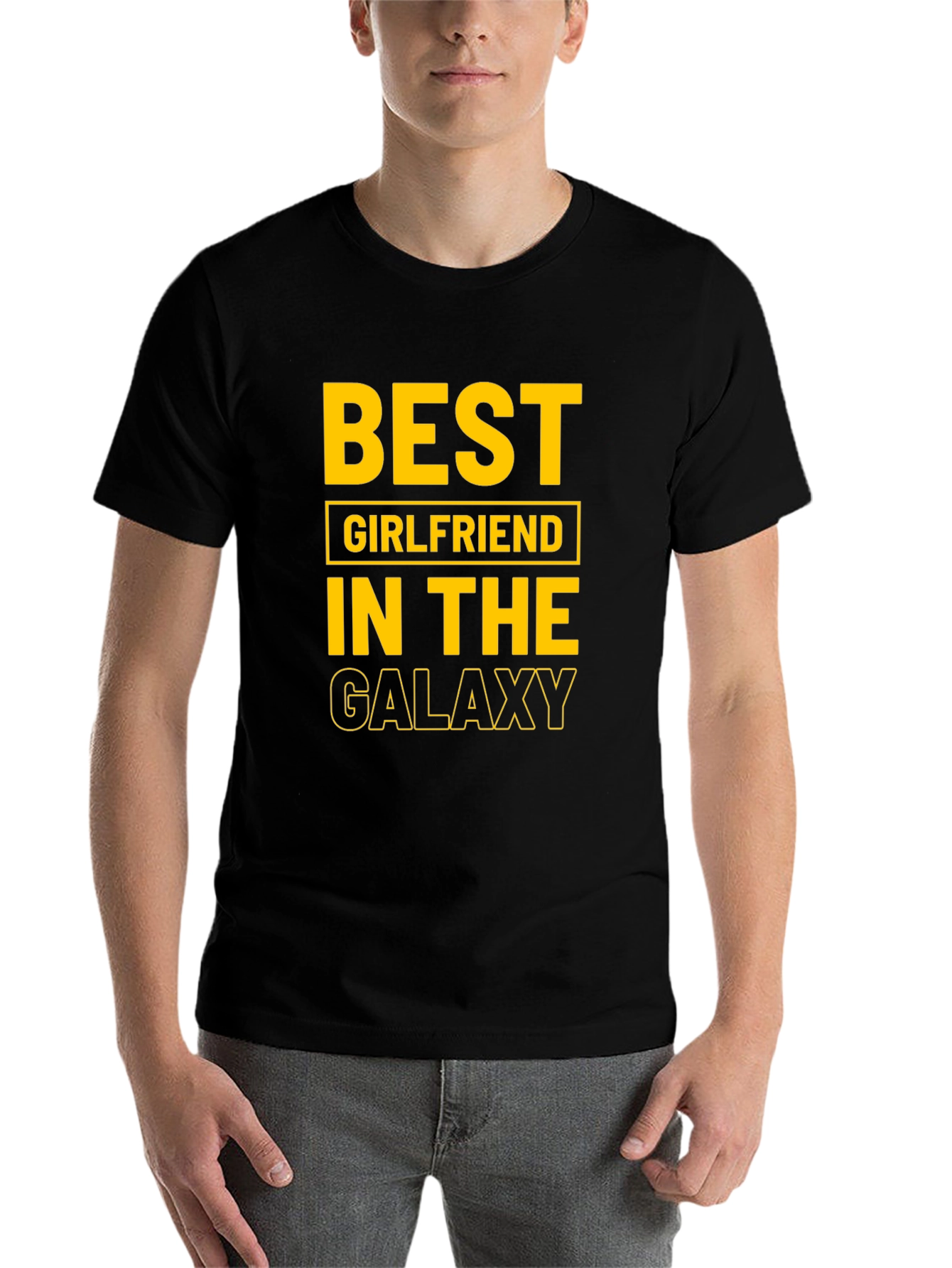 Black Best Girlfriend in the Galaxy Black T-Shirt view 7