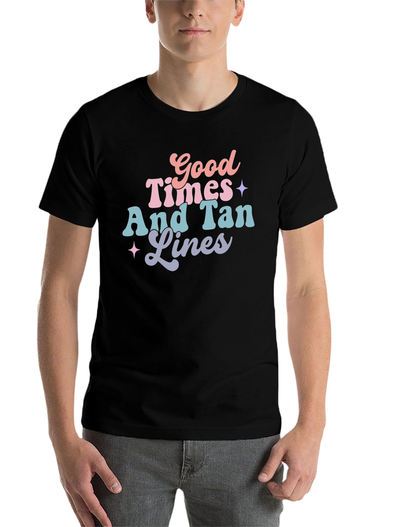 Black Good Times & Tan Lines Graphic Tee - Black view 7