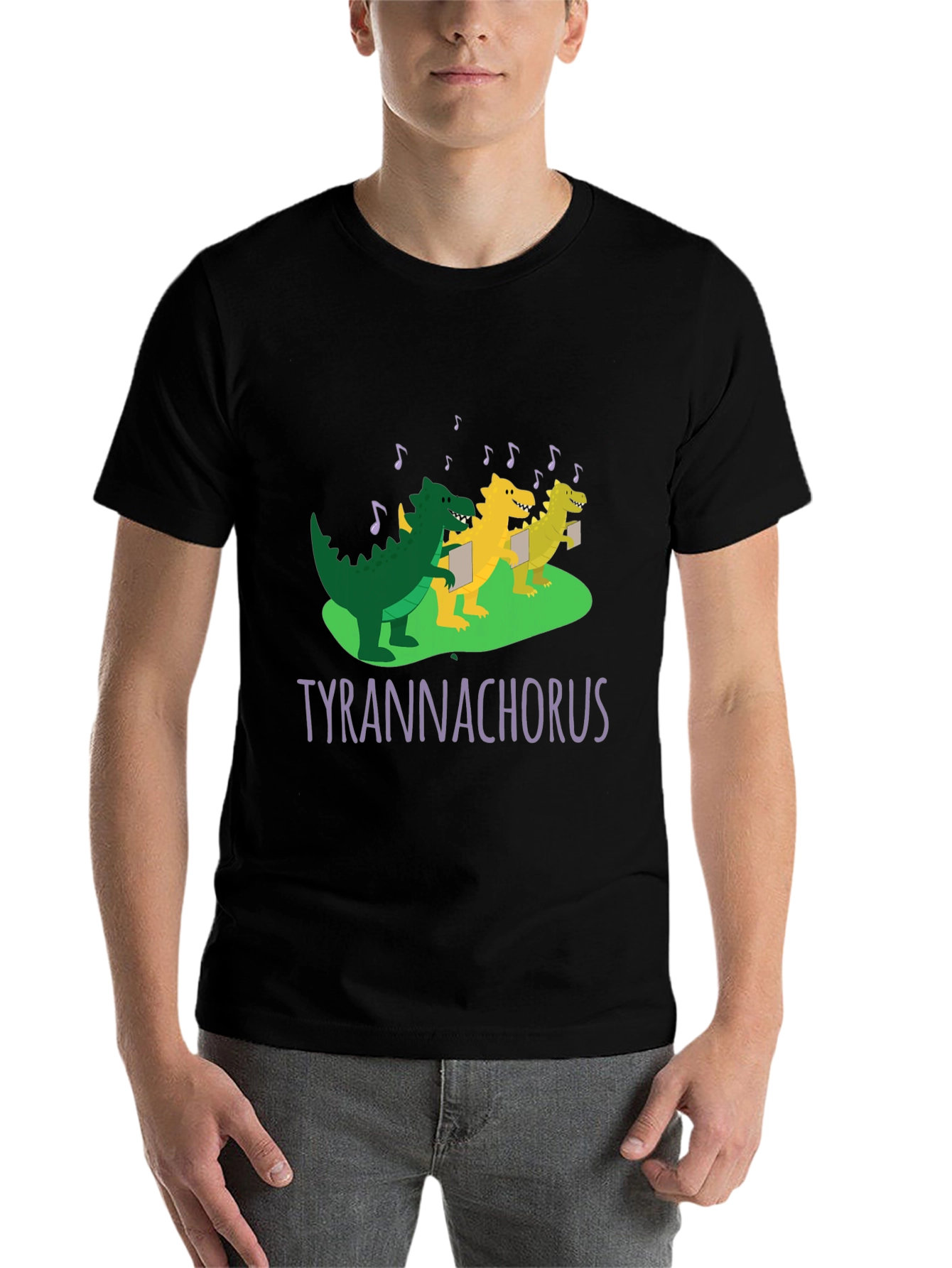 Black Tyrannachorus T-Shirt: Dinosaur Choir Tee view 7