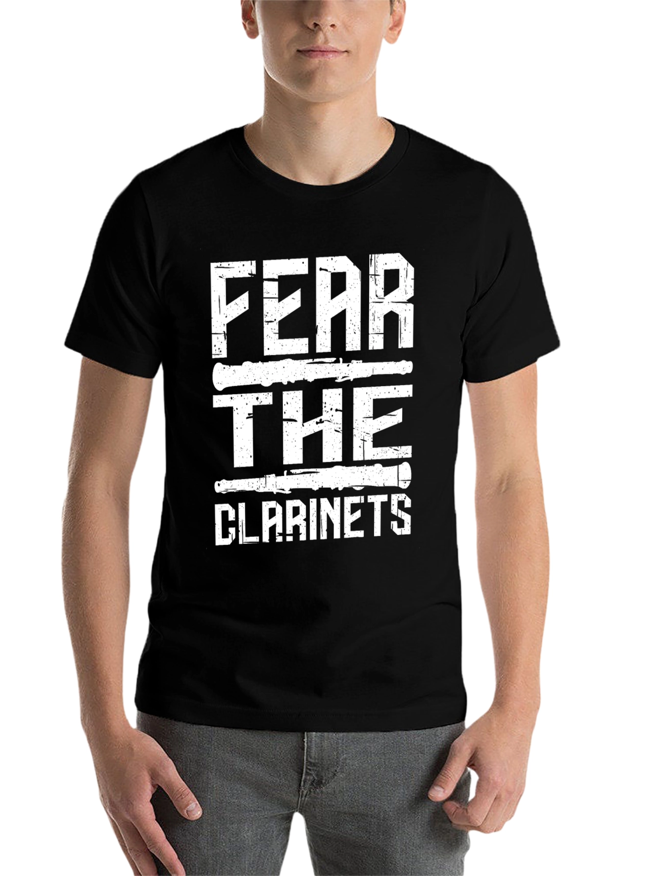 Black Fear the Clarinets Graphic Tee - Black view 7
