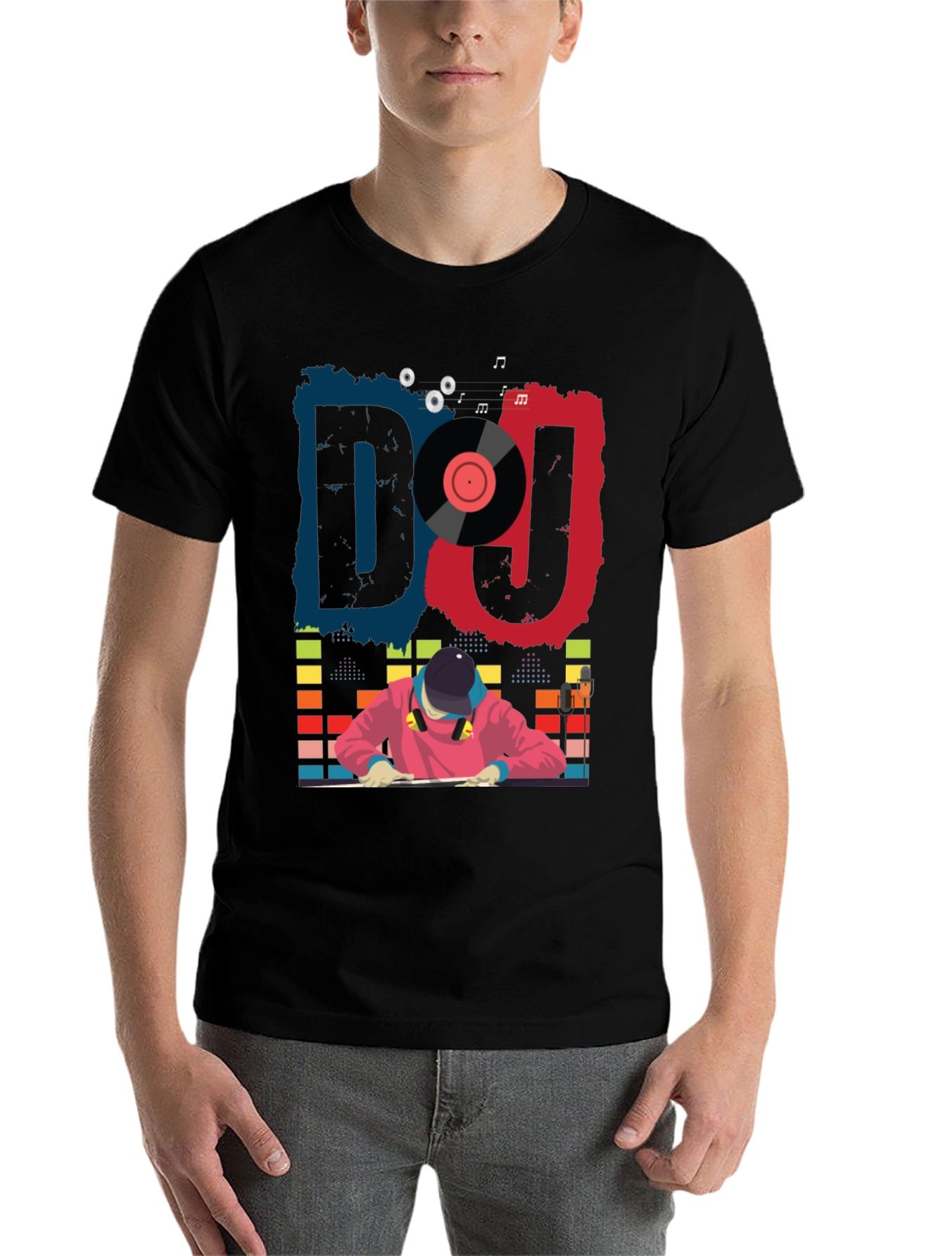 Black DJ Graphic Tee - Cool Music Lover T-Shirt view 7