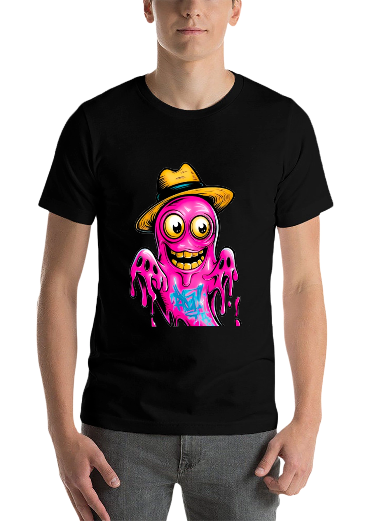Black Cartoon Octopus T-Shirt - Funky Graphic Tee view 7