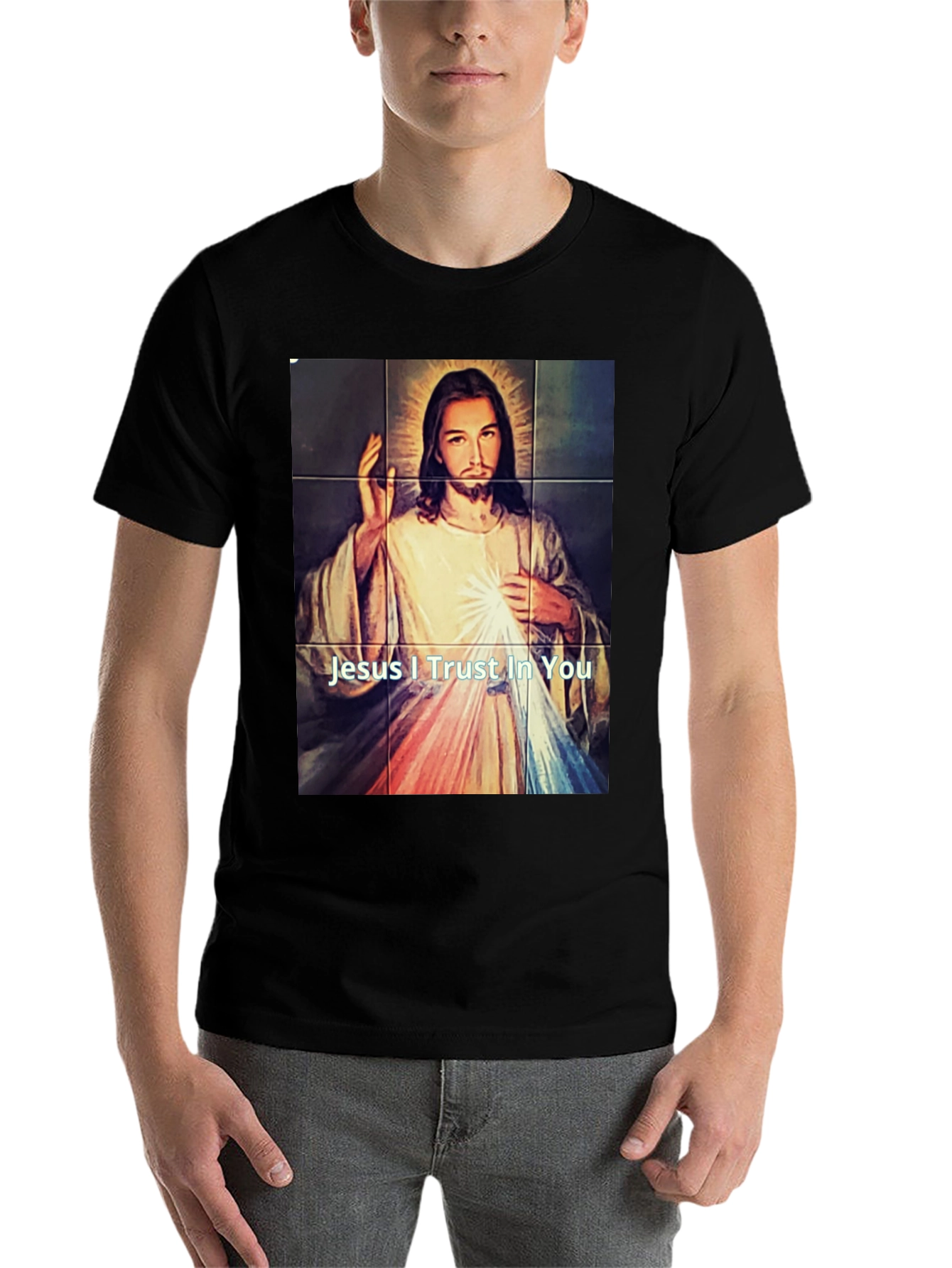 Black Jesus I Trust In You Graphic T-Shirt view 7