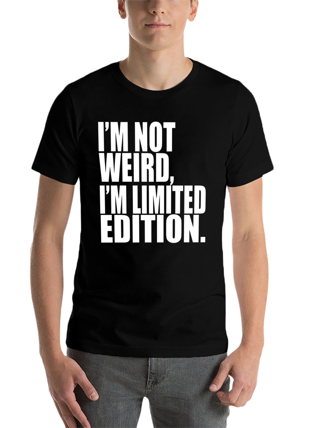 Black I'm Not Weird, I'm Limited Edition Men's Black T-Shirt view 7