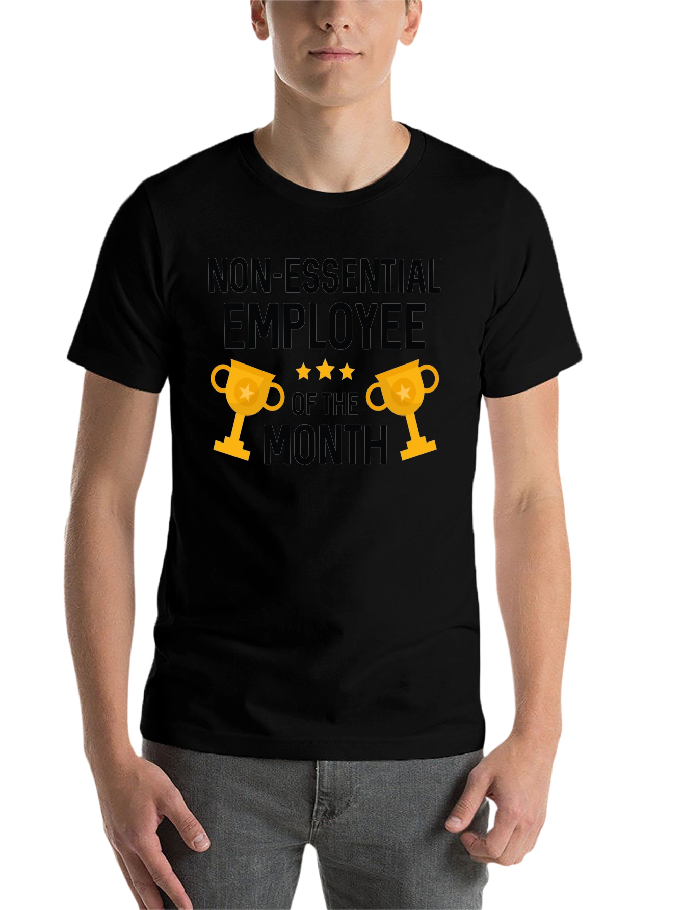 Black Non-Essential Employee of the Month Graphic Tee view 7