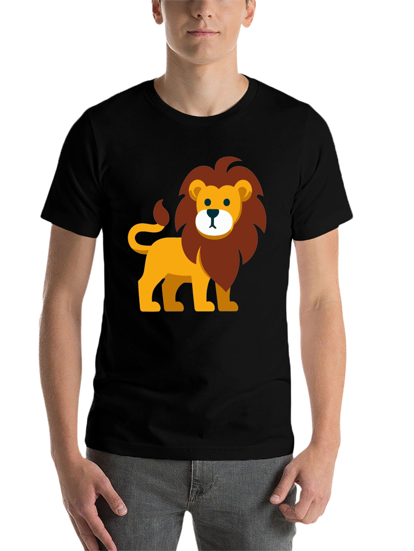 Black Lion Graphic Tee - Fun Animal Print view 7