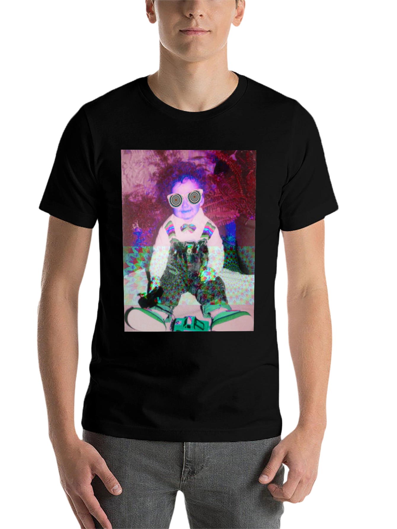 Black Psychedelic Baby Graphic Tee view 7